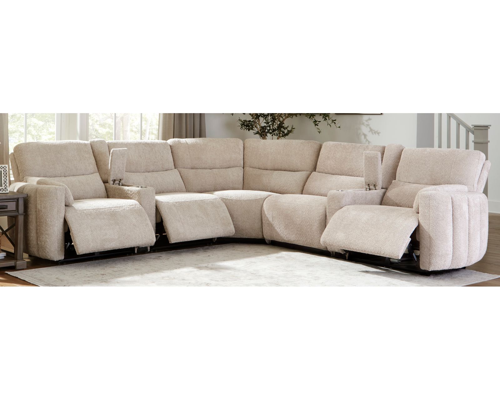 Modesto Power Headrest Power Reclining Fabric Sofa (In stock - Fast Shipping) - Image 6