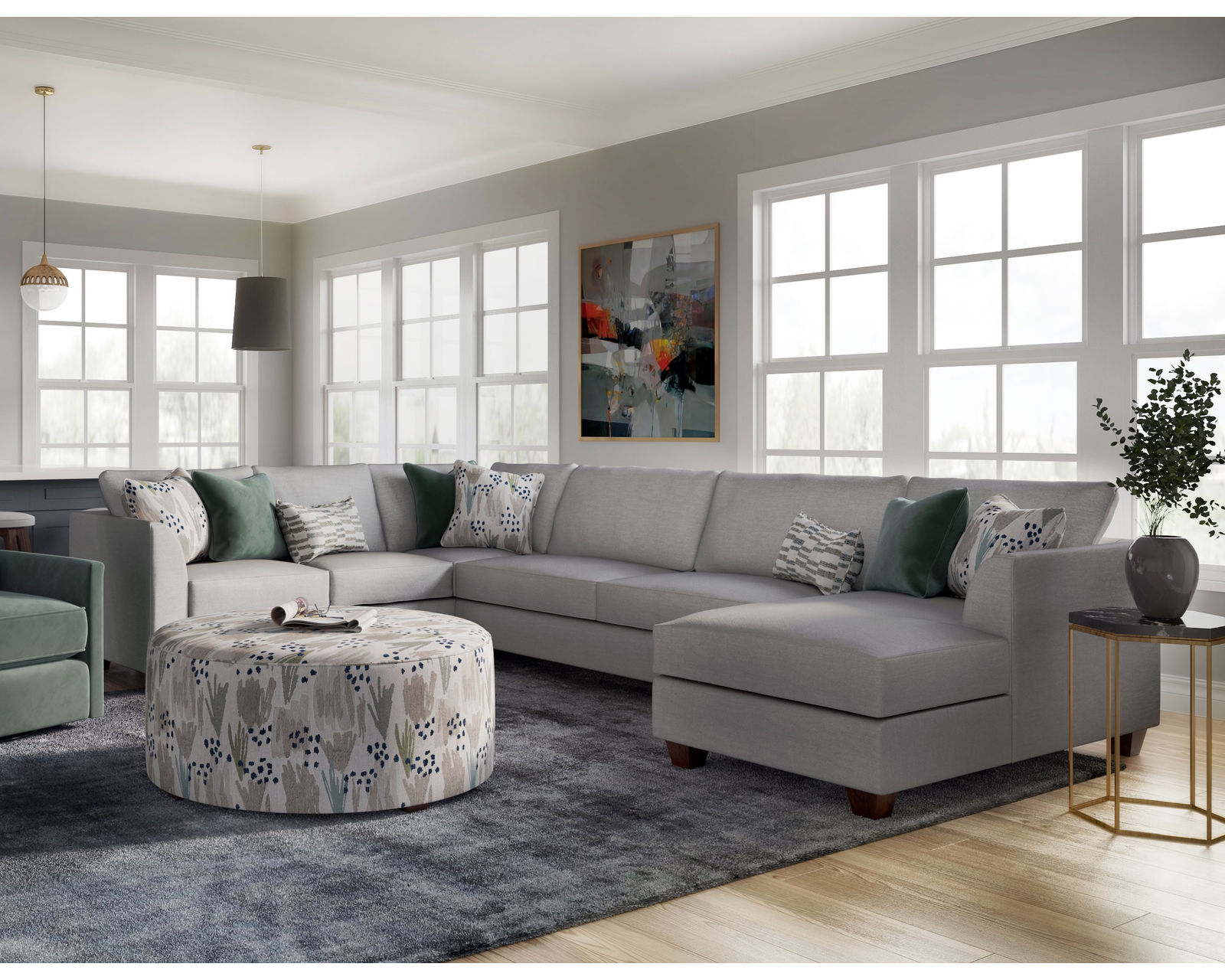 Wendy Linen Sleeper Sectional (Includes Pillows)