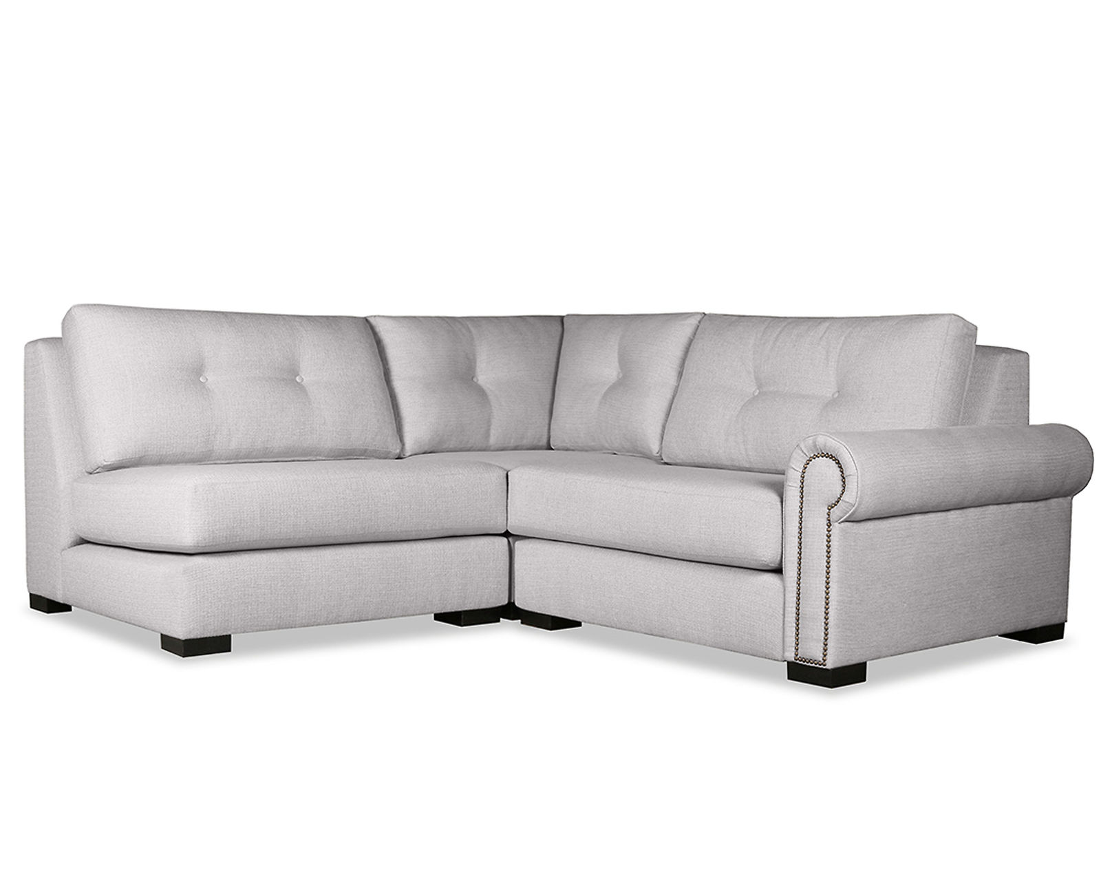 Sylviane Buttoned 3 Pieces Modular Sectional w/ Left Open End (3 Colors Available) - Image 2
