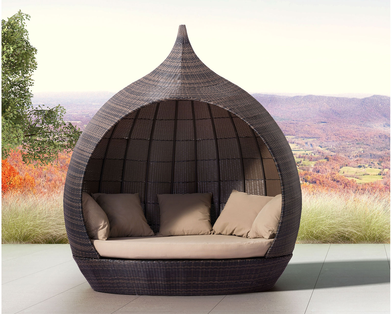 Martinique Beach Daybed Brn & Beige
