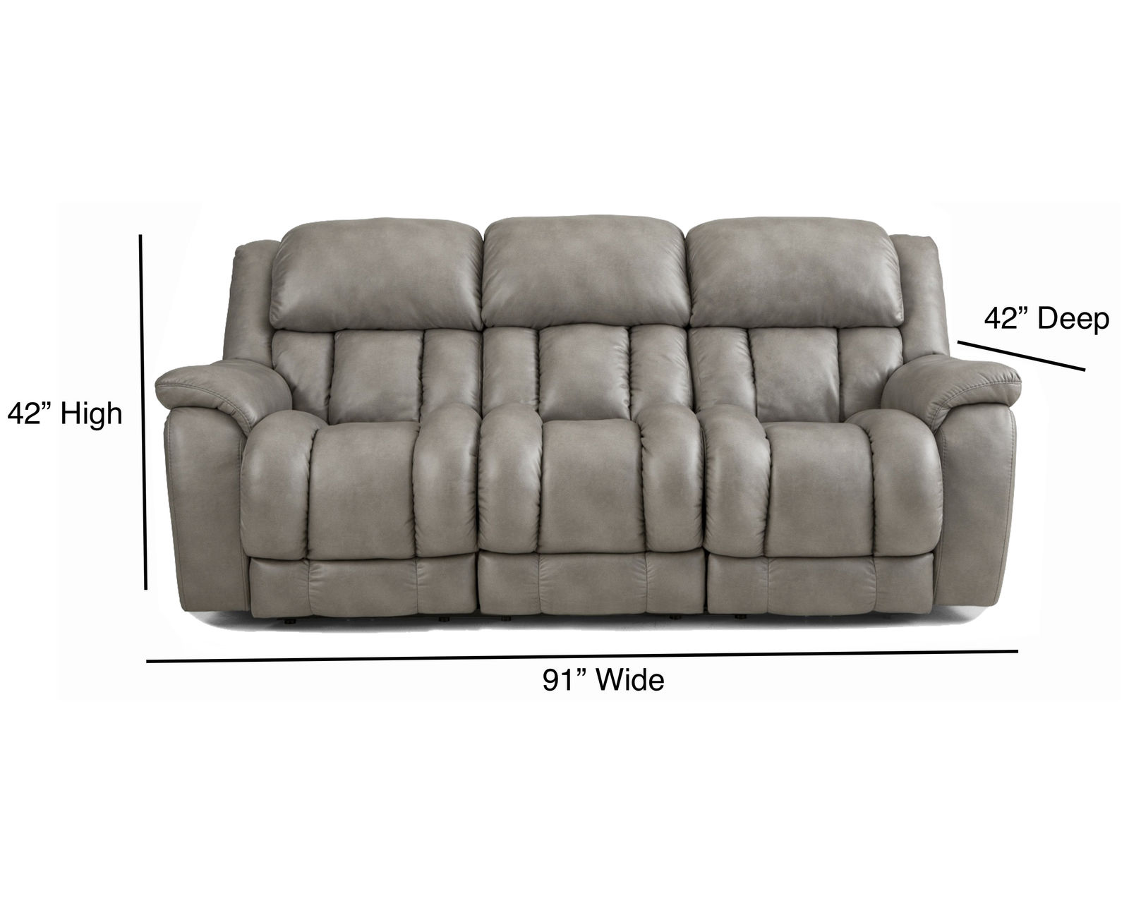 Global 91" Zero Gravity Triple Power Reclining Sofa Smoke (In stock) - Image 3