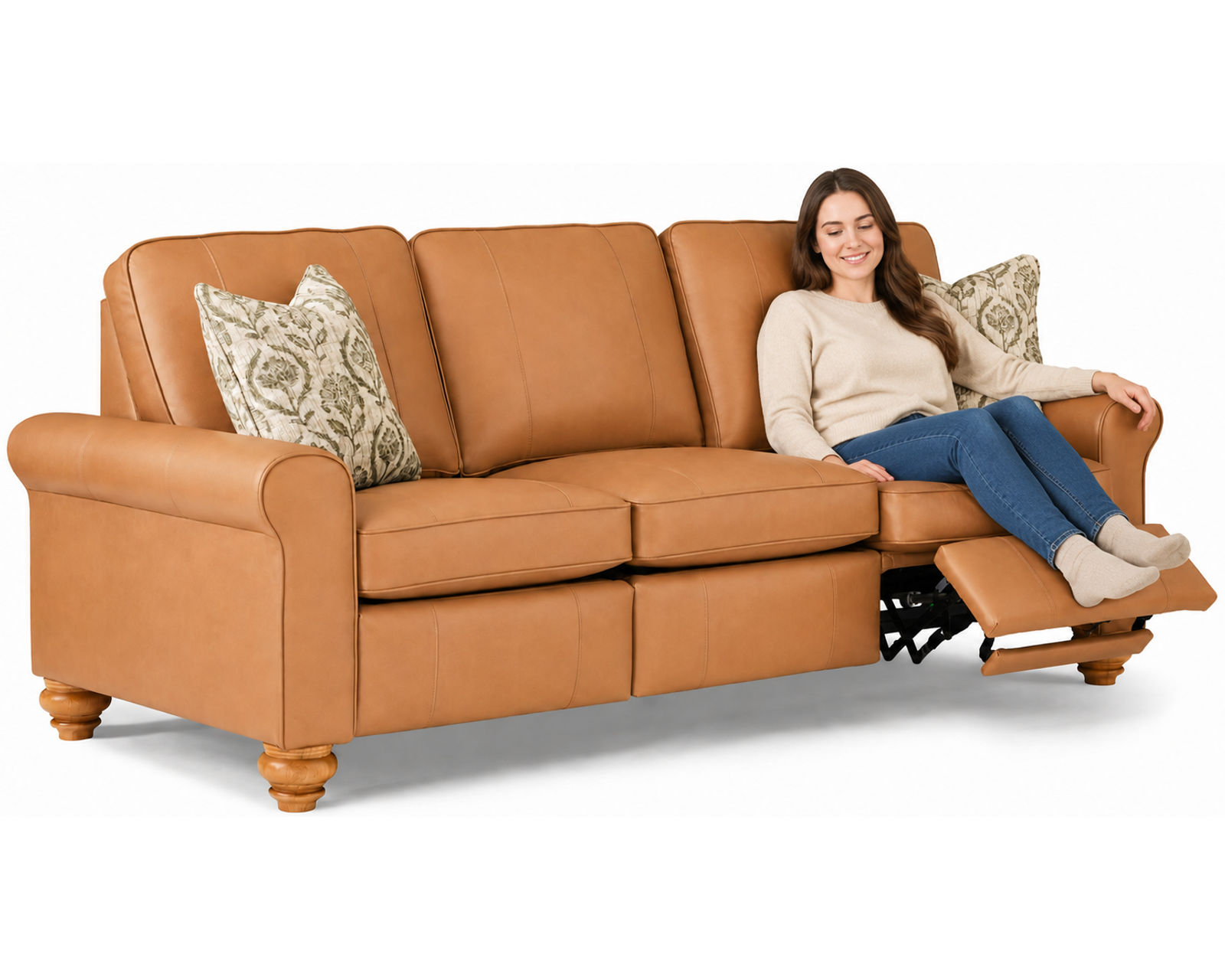 Weston 88" Leather Power Incliner Sofa (+40 leathers) - Image 23