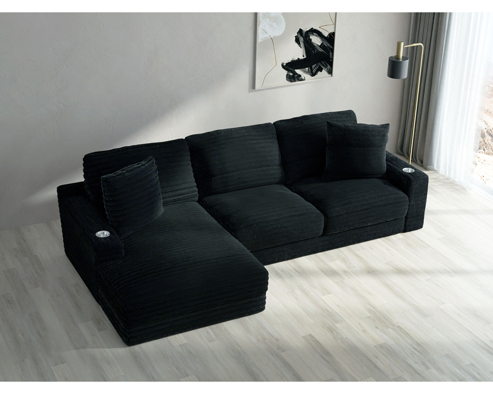 Comfrey 123" Sofa Chaise Sectional (3 colors) includes pillows - Image 25