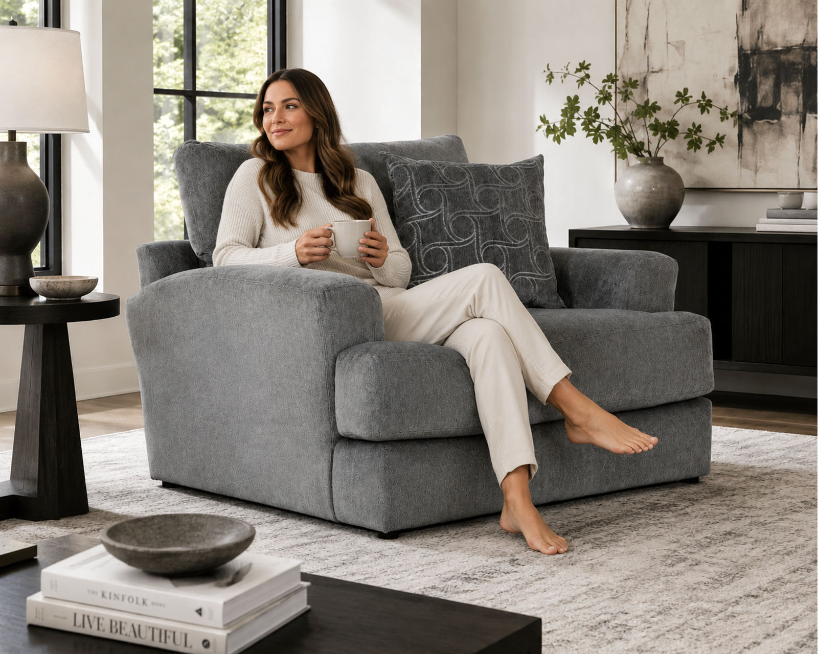 Lamar Stationary Sofa in Shark Blue (90") - Image 22