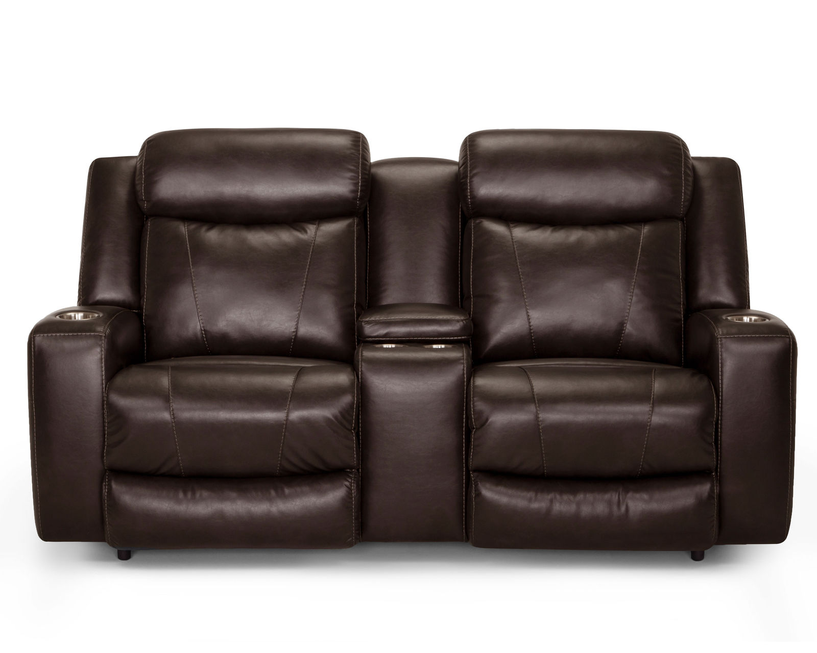 Carver 91" Power Headrest Power Reclining Sofa with Cupholders & USB Fold Down Table (Leather Like Fabric) - Image 4