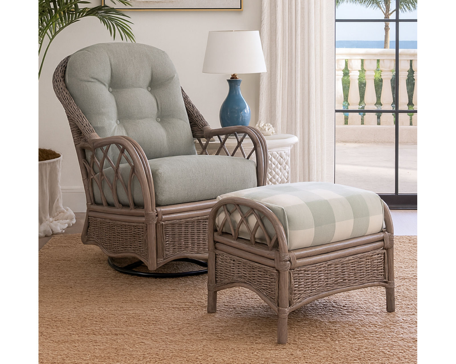 Everglade 76" Rattan Sofa White (+28 finishes - 69 fabrics) - Image 14
