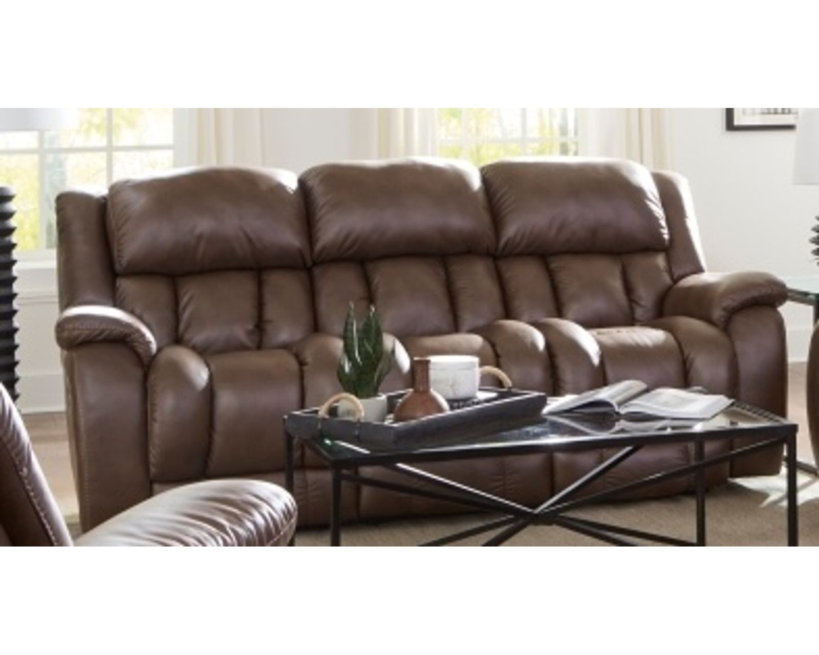 Global 91" Zero Gravity Triple Power Reclining Sofa Chocolate (In stock) - Image 4