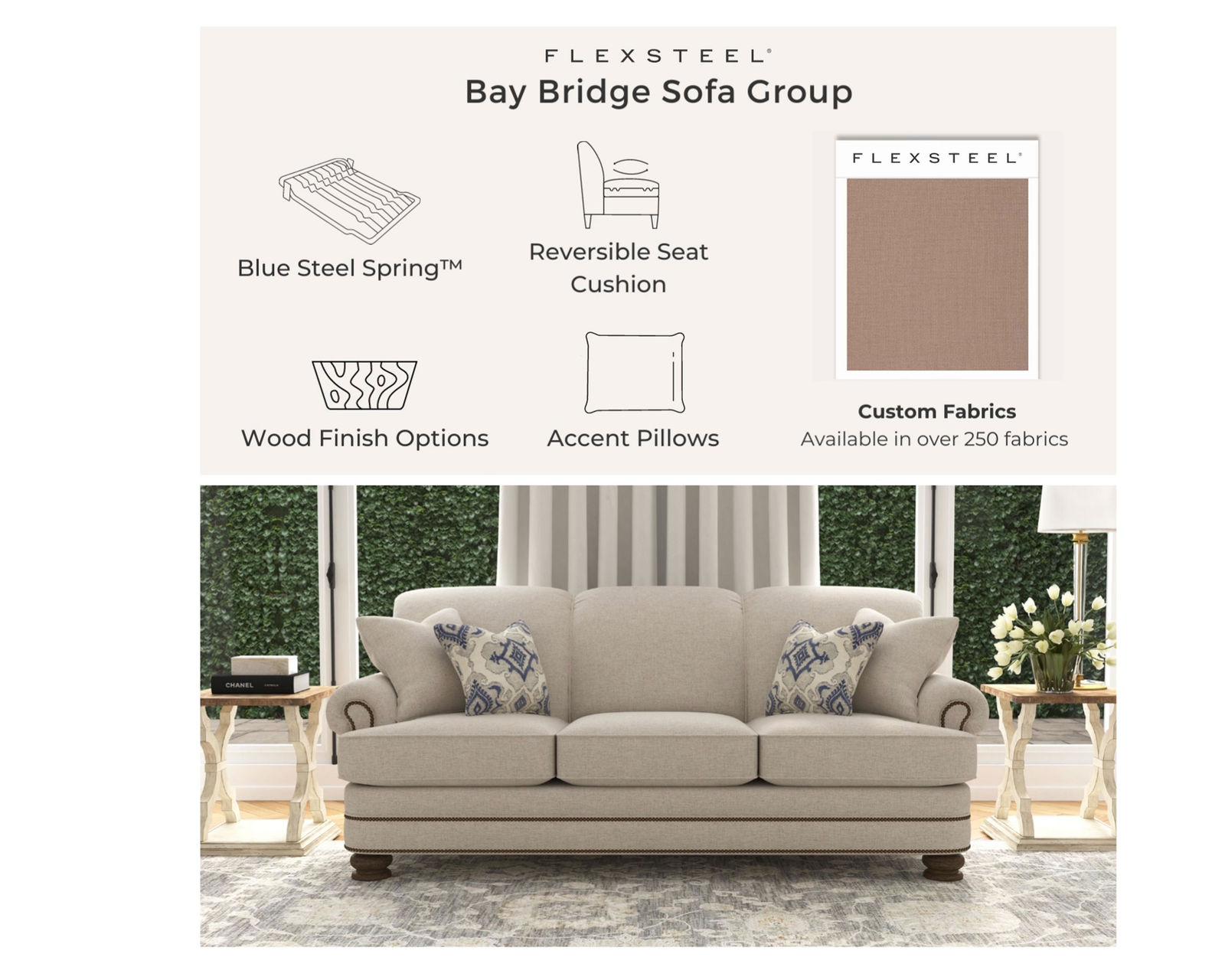 Bay Bridge 7791 Nailhead Sofa (+100 fabrics) 85" - Image 11