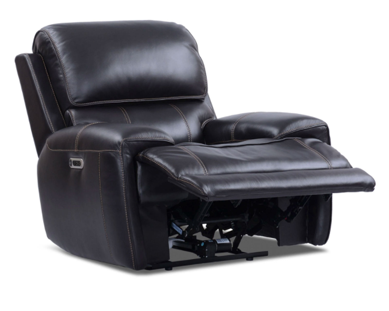Empire Leather Power Headrest Power Reclining Sofa in Blackberry - Image 11