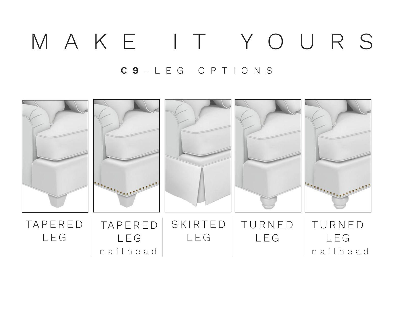 C9 Stationary Sectional (100+ Performance fabrics) Make it Yours - Image 7