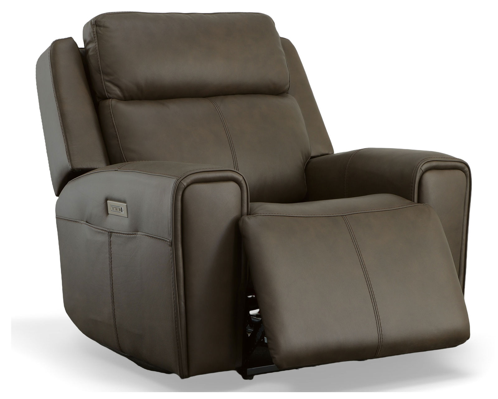 Barnett Power Reclining Loveseat with Console and Power Headrests and Lumbar (Dark Brown leather) - Image 15