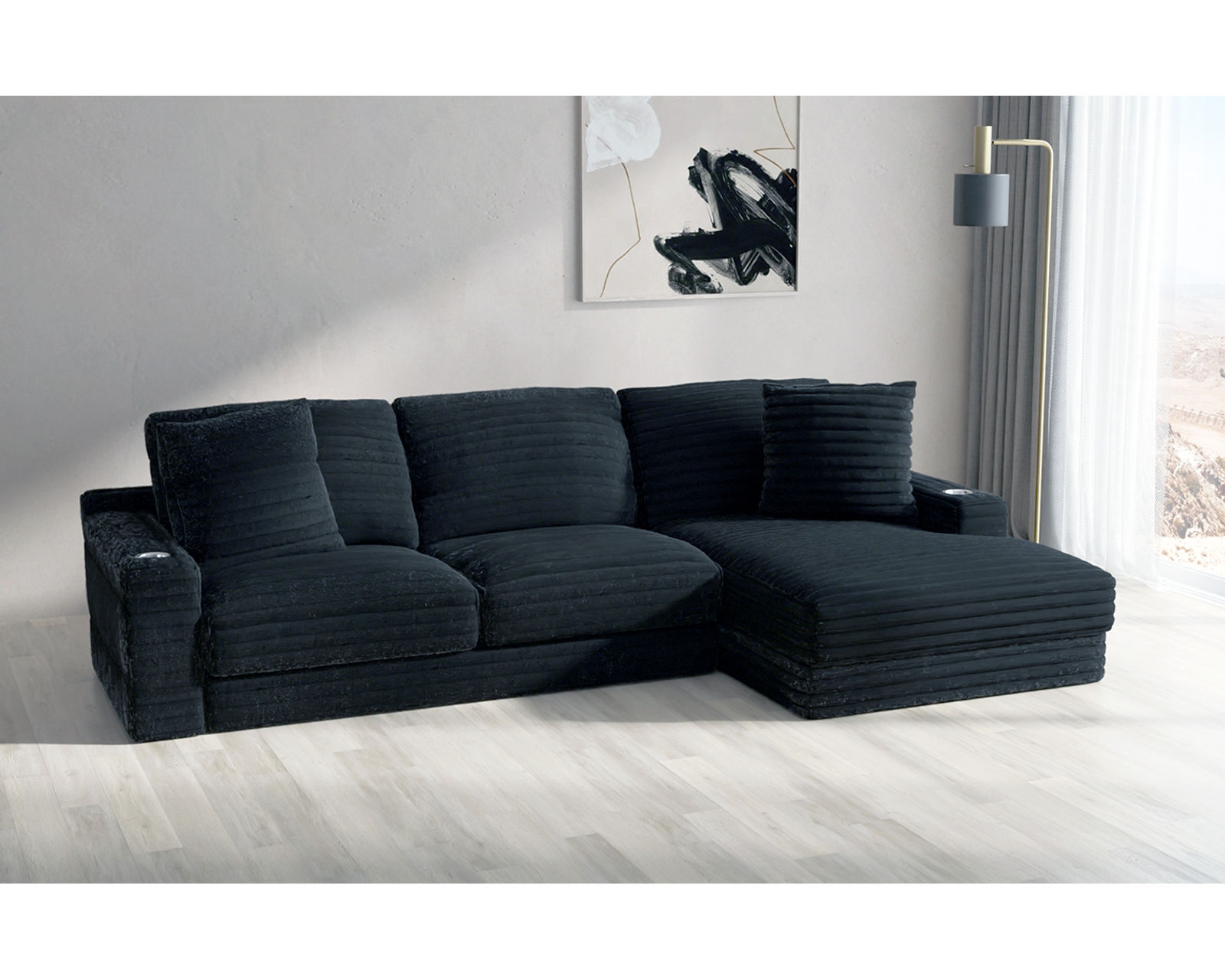 Comfrey 123" Sofa Chaise Sectional (3 colors) includes pillows - Image 26