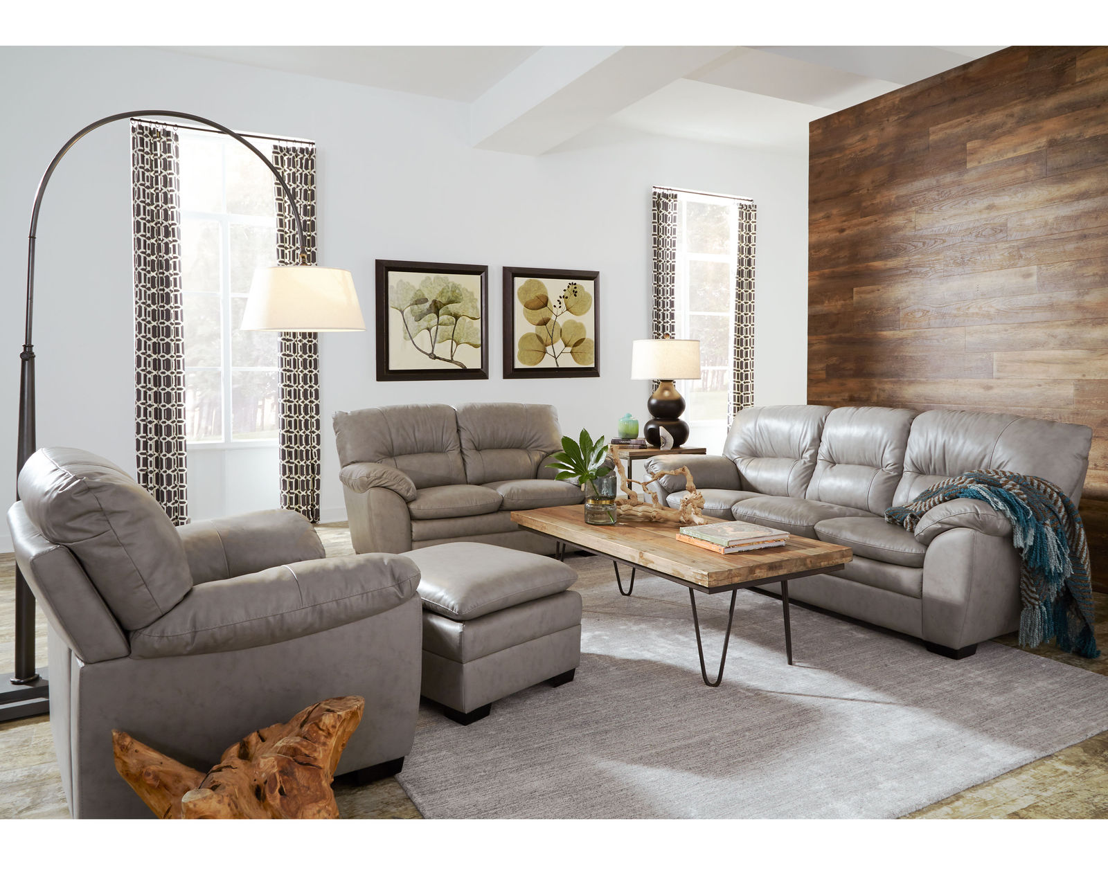 Amisk 77343 Stationary 84" Leather Sofa - Image 18