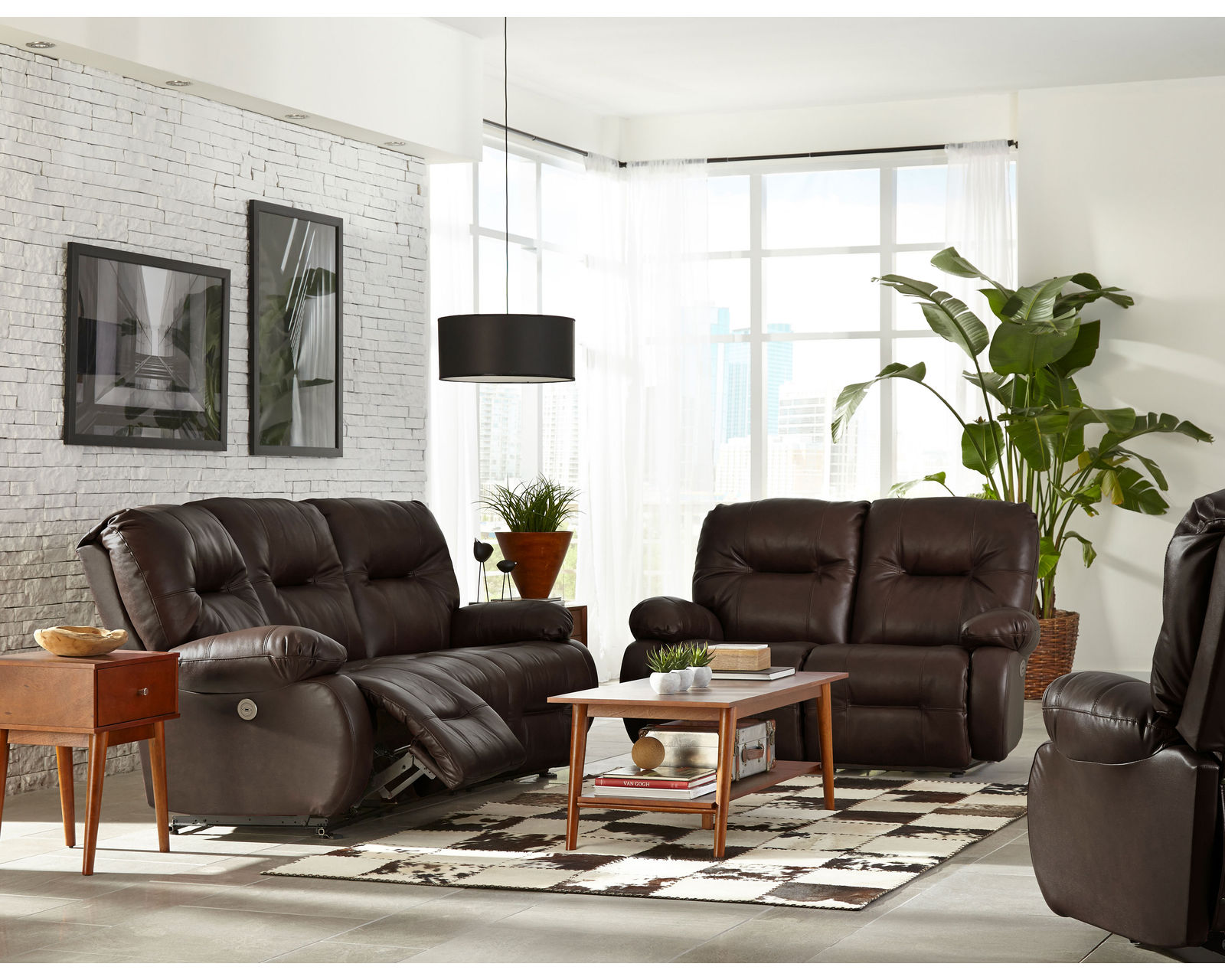 Brinley Double Reclining Leather Sofa (+30 leathers) 91" - Image 5