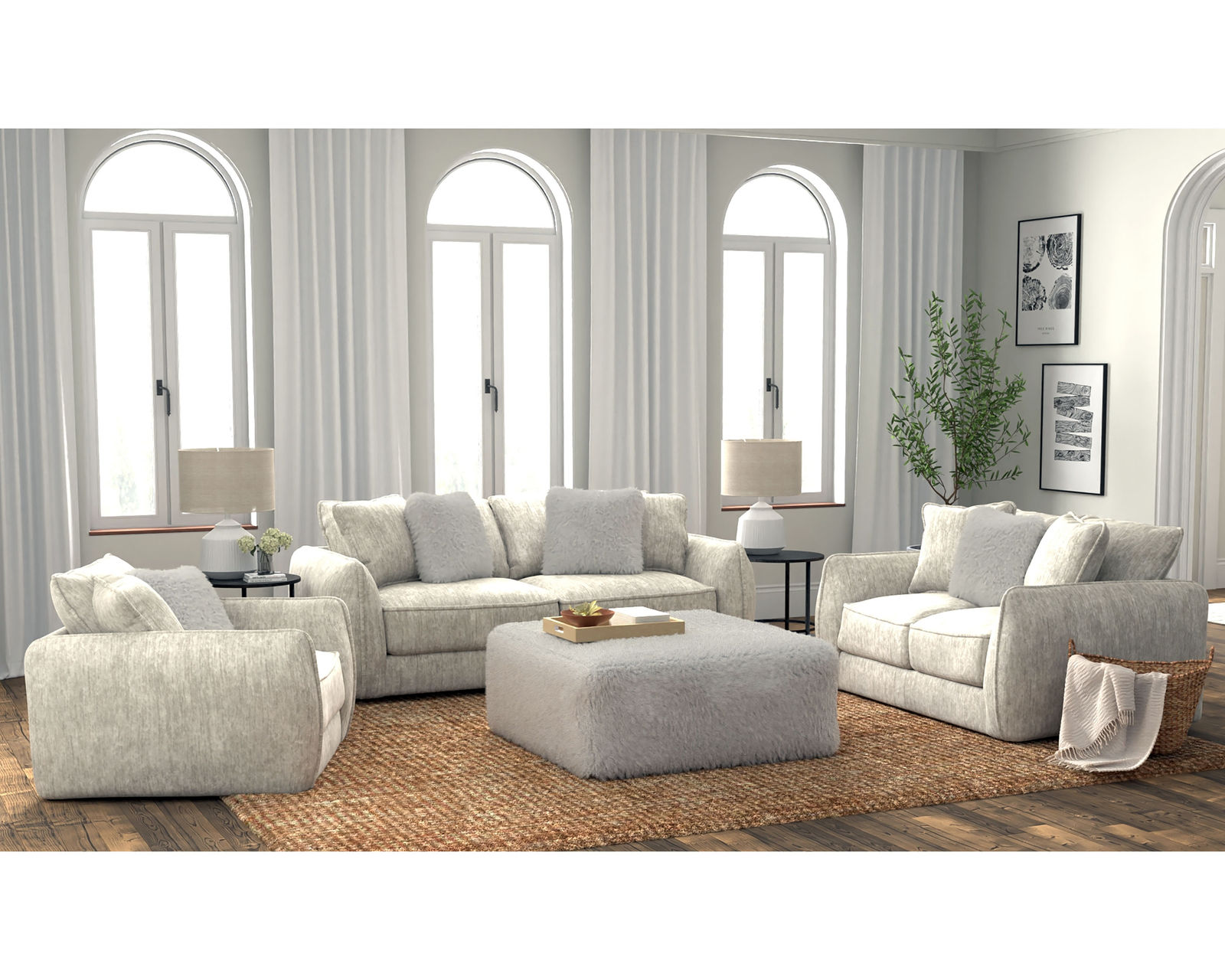 Bankside 91" Stationary Sofa (+2 colors) Includes Pillows - Image 38