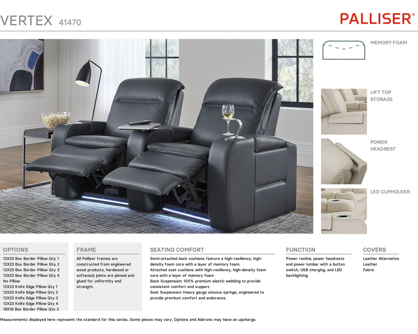 Vertex 41470 Home Theater Seating (power Headrest - power Lumbar - power Recline) Made to order - Image 15