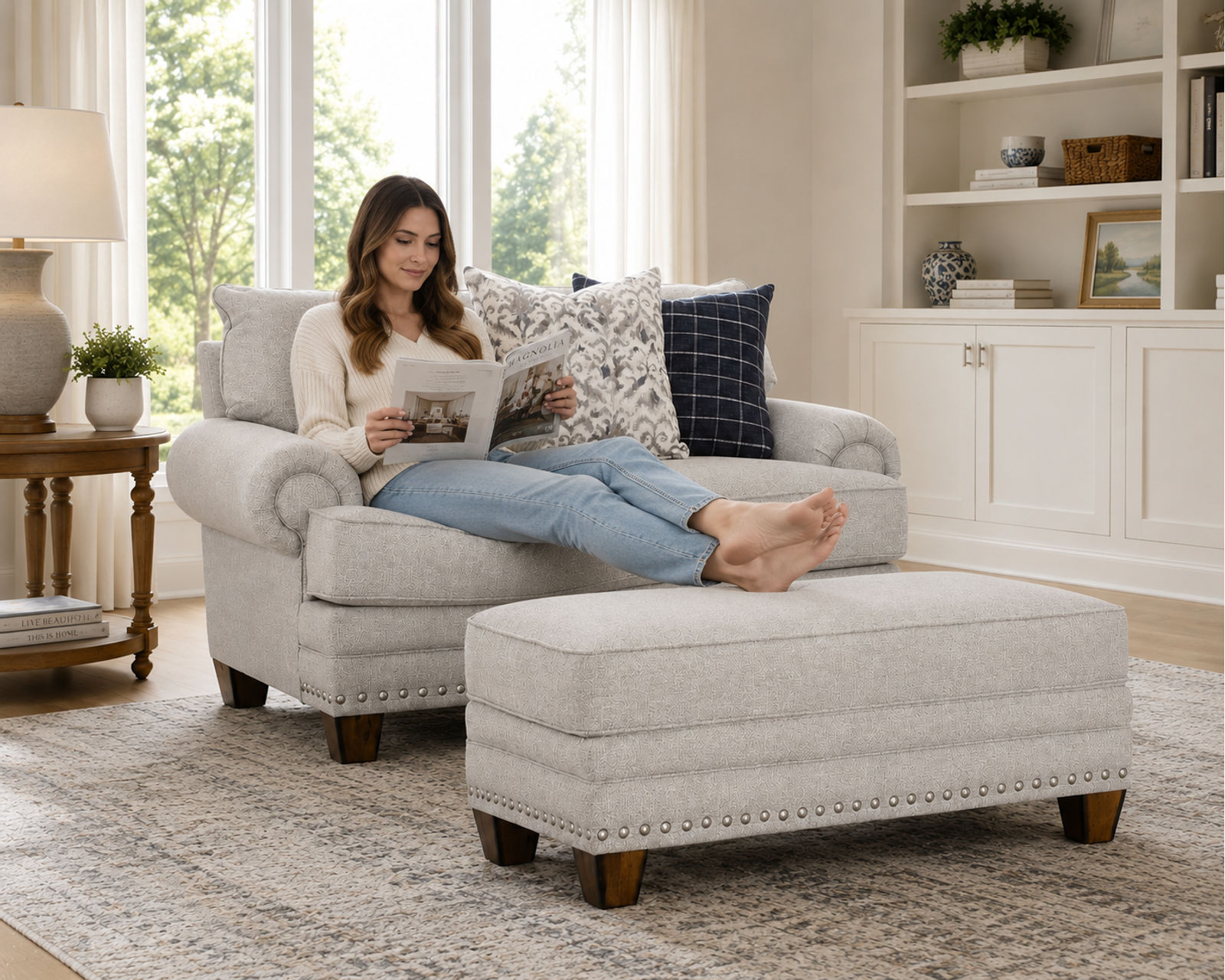 Fletcher 916 Stationary Sofa (101") Includes Pillows - Image 23