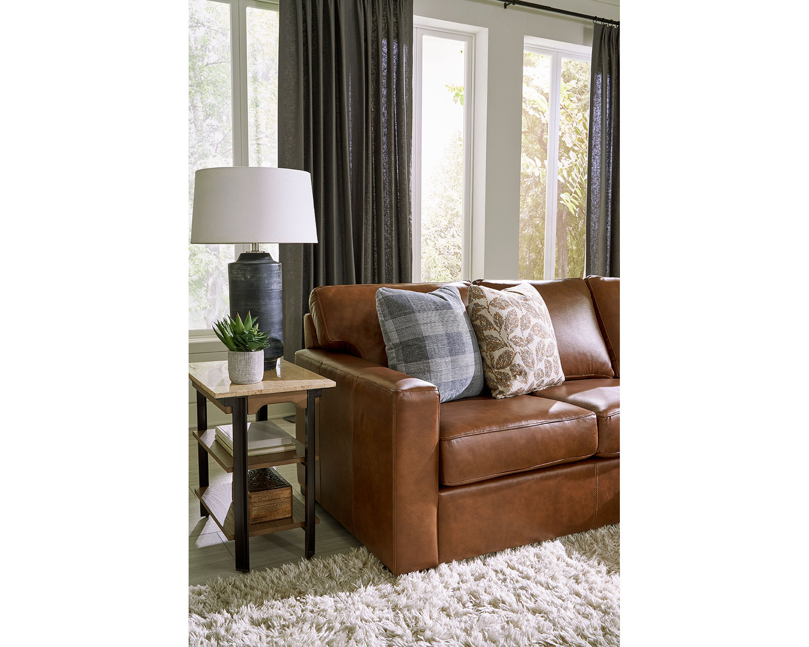 Baylor 88" Leather Sofa (29 Top-Grain Leather Choices) - Image 9