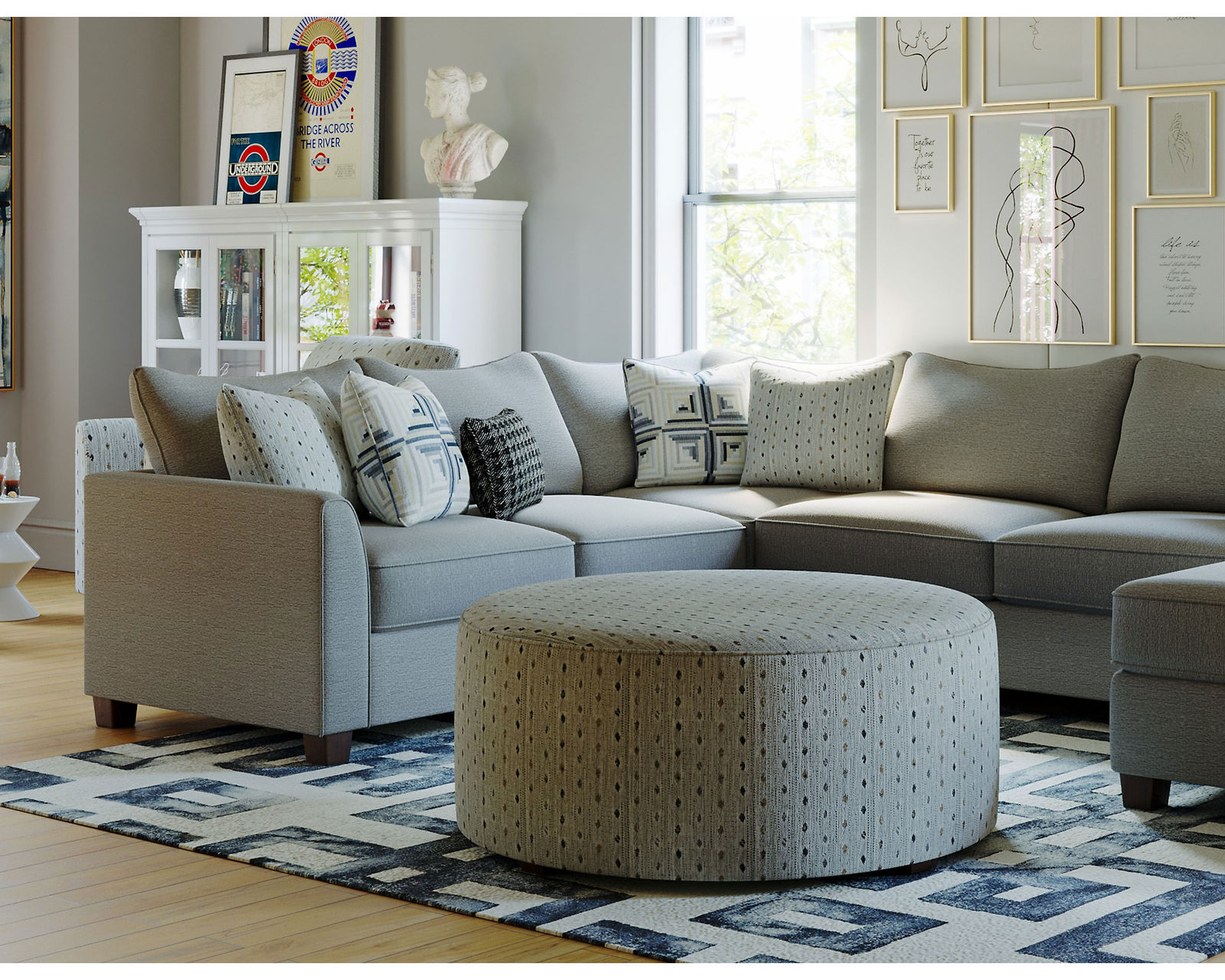 Palm Beach Iron Five Piece Sectional Sectional (Includes Pillows) - Image 3