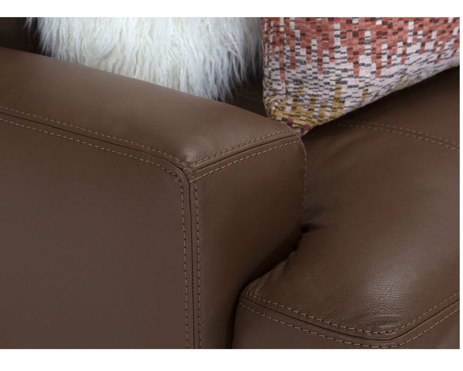 Gia 909 Leather Stationary Sofa (87") Includes Pillows - Image 19
