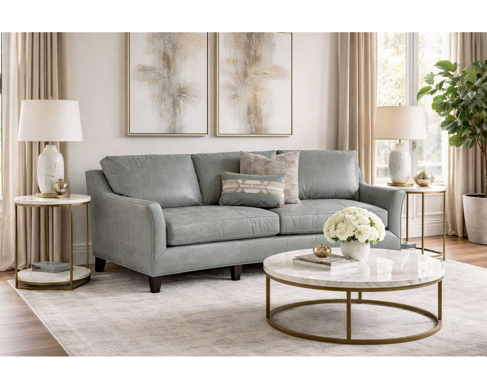 Bradington Young Marleigh Conversation Sofa (12 leathers) 872 - Image 12