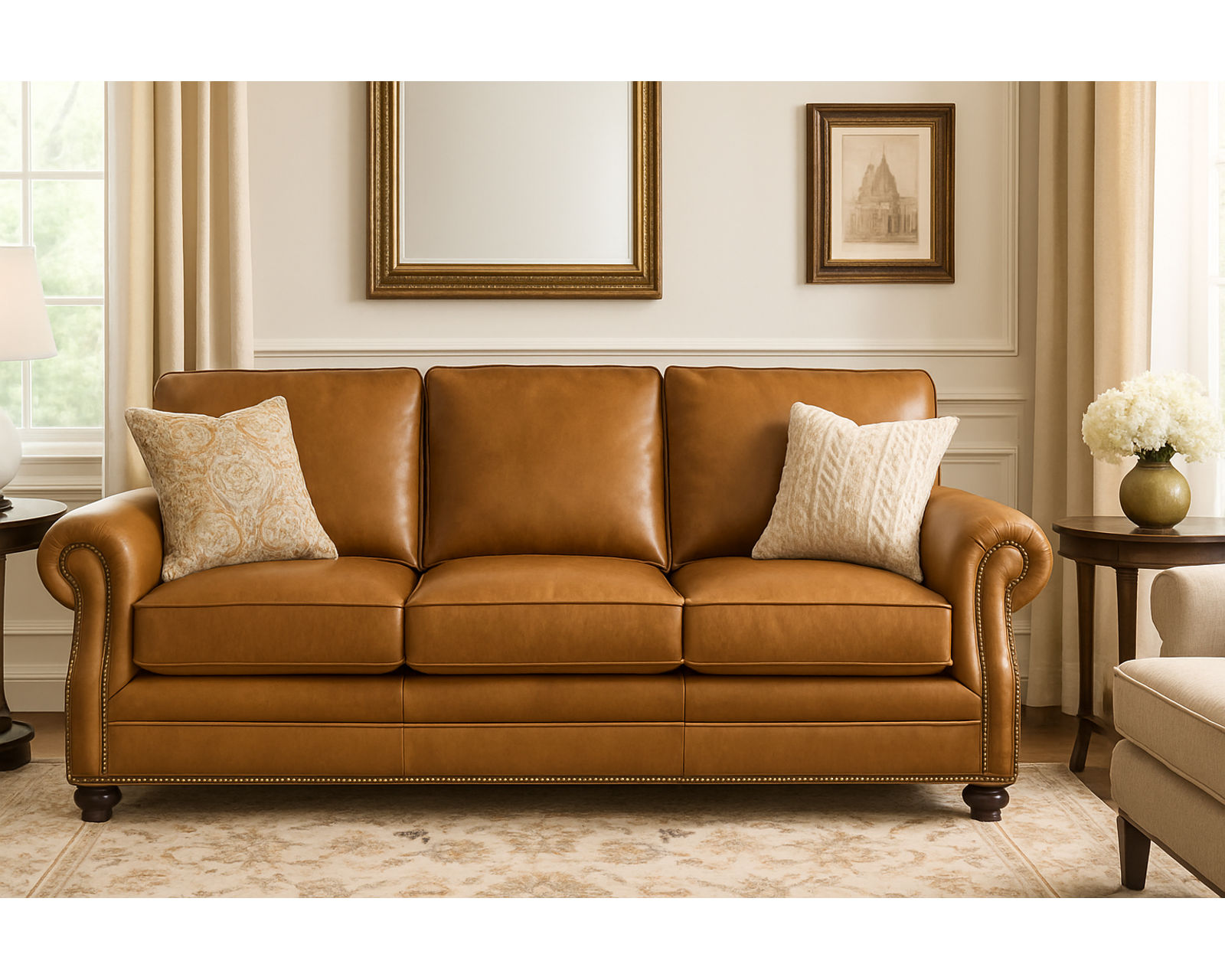 Bradington Young Warner 220 Loveseat (12 leathers) 8-Way Hand Tie - Image 5