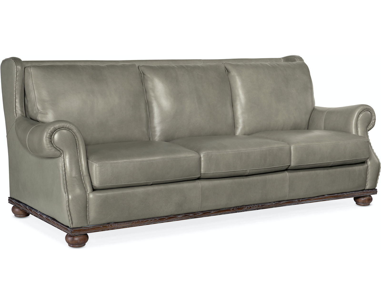 William 96" Leather Sofa (Gray Leather)