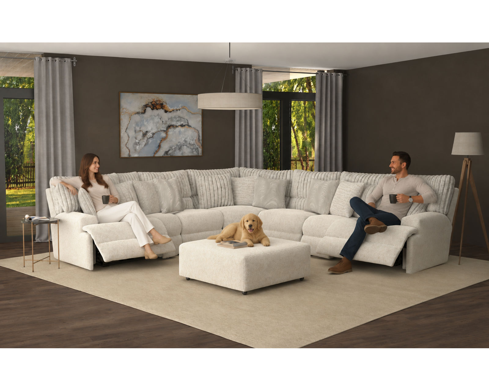 Carmen Deep Seat Power Headrest Power Reclining Sectional (includes pillows) - Image 13