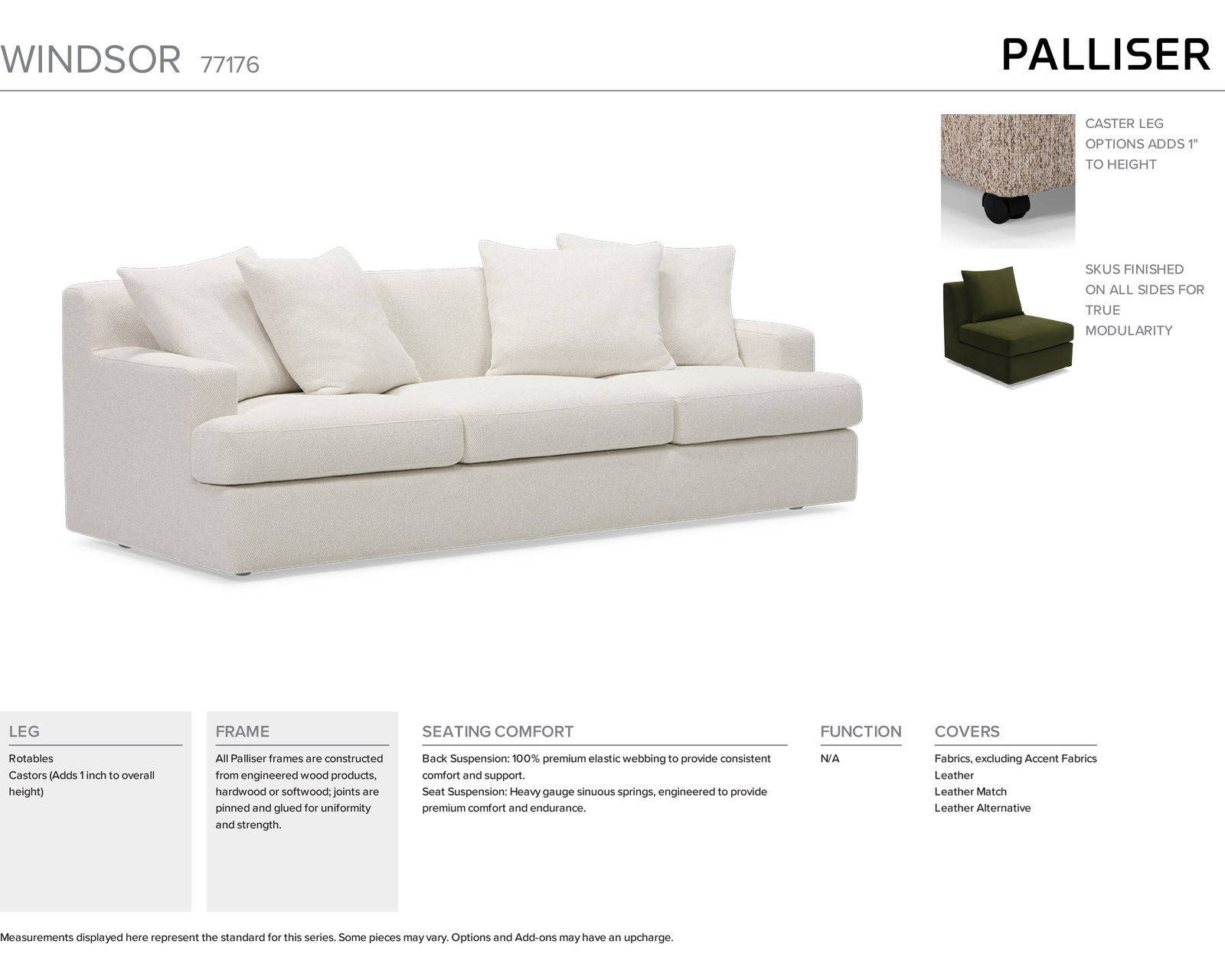 Windsor 77176 Angled Sofa (91" or 101") +140 colors - Image 16