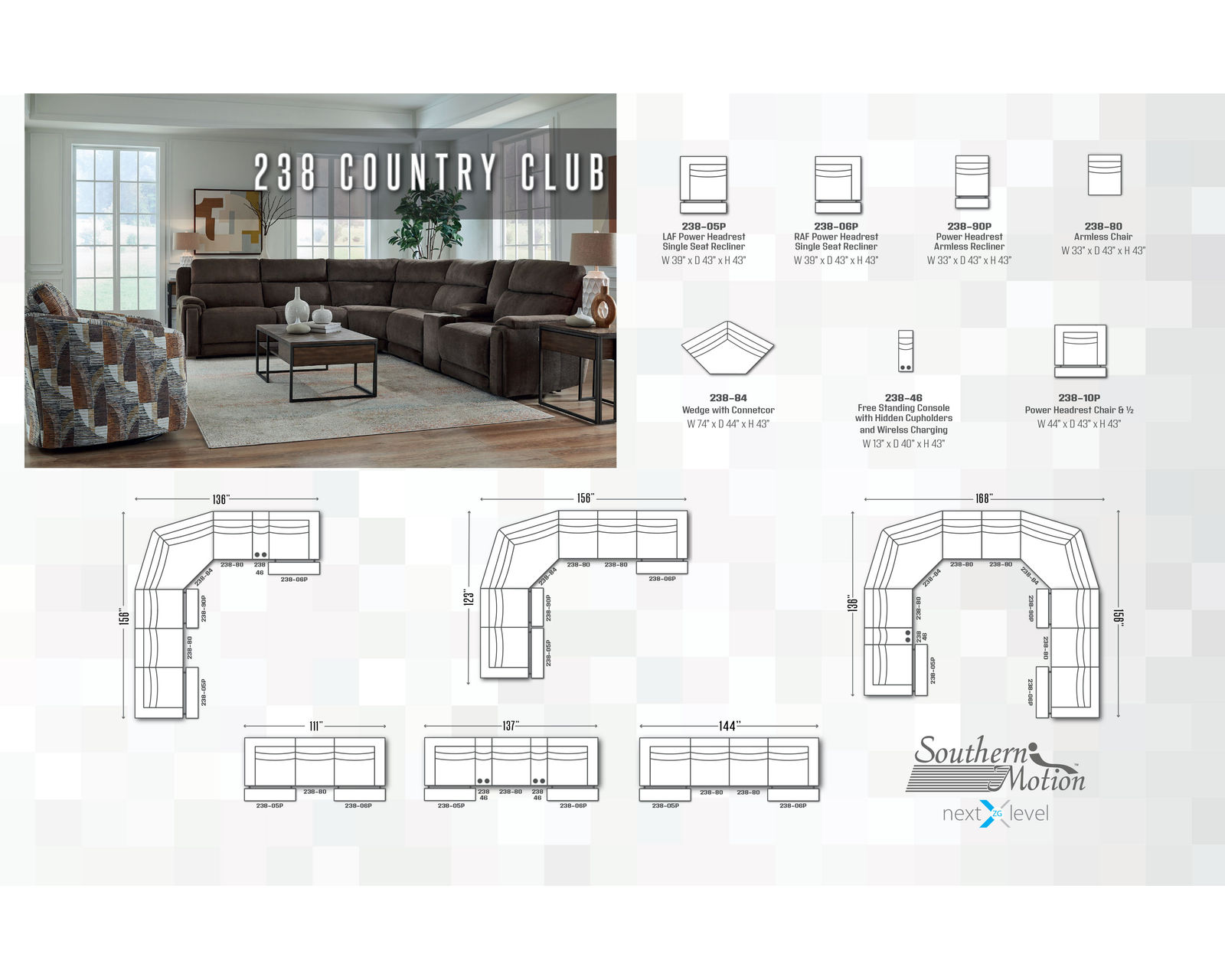 Country Club 238 Zero Gravity Power Reclining Sectional (+140 colors) - Image 11