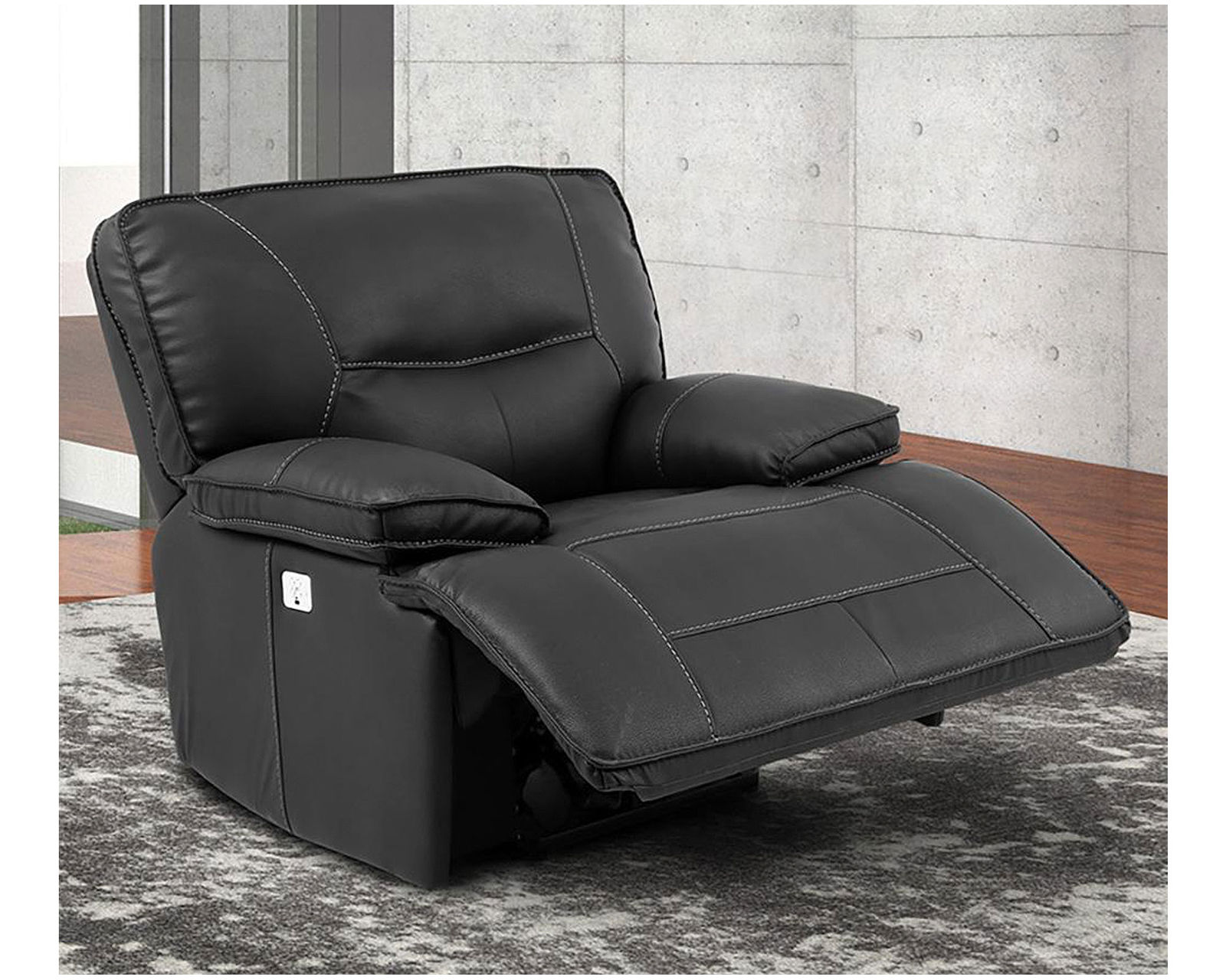 Spartacus 87" Black Power Headrest Power Reclining Sofa - Image 7