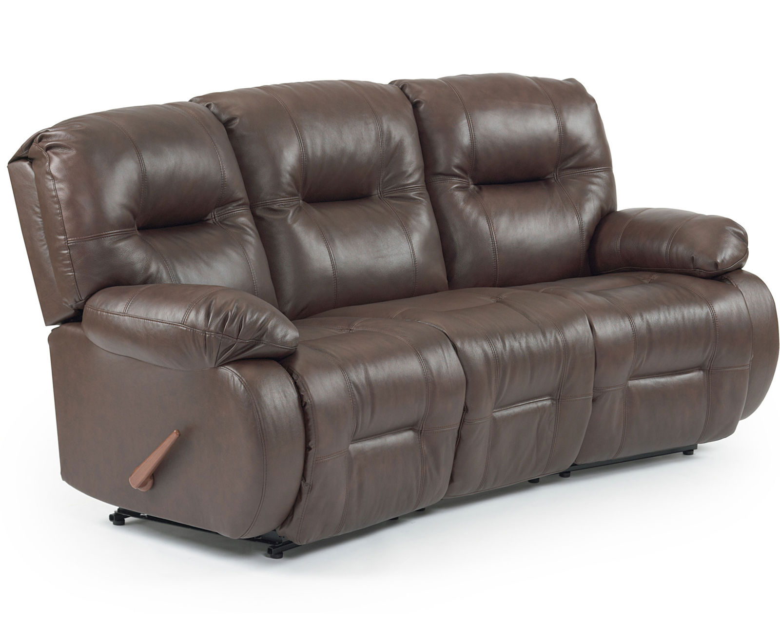 Brinley Double Reclining Leather Console Loveseat (+30 leathers) - Image 6