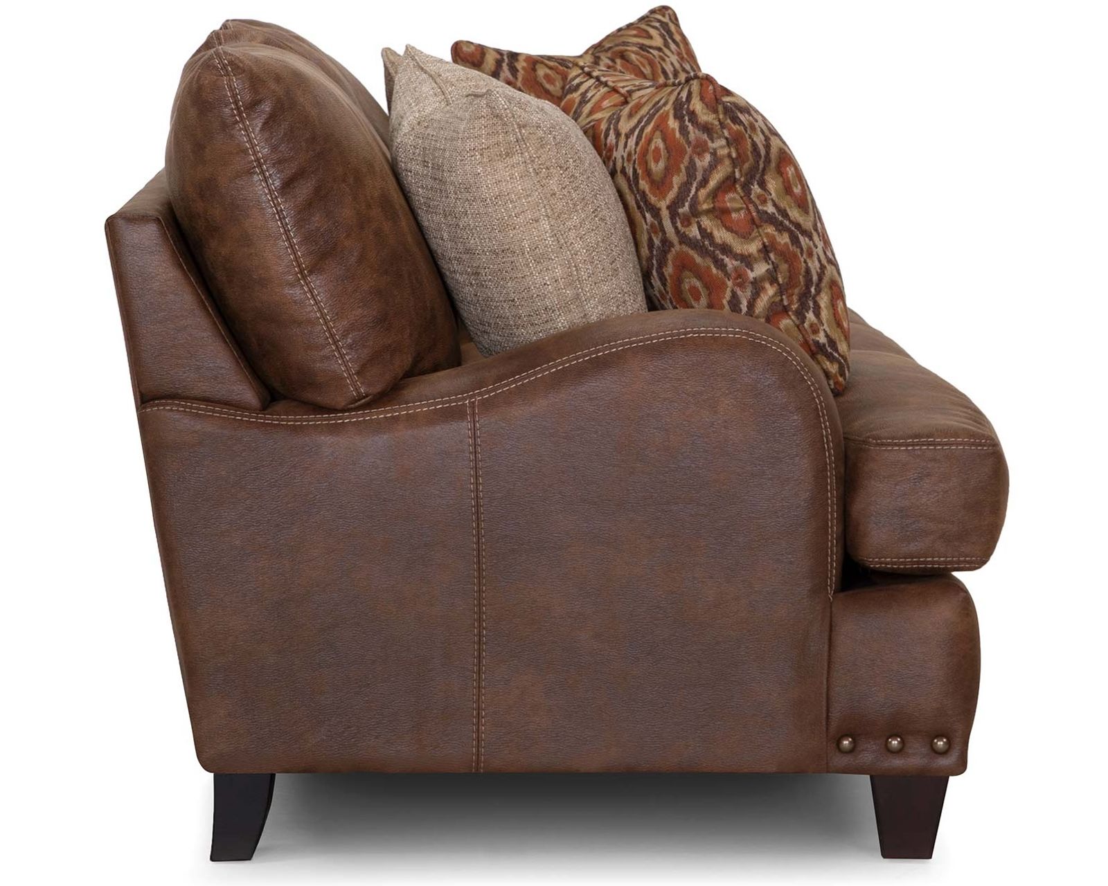 Indira 848 Faux Leather Fabric Sofa (93") Includes Pillows - Image 5
