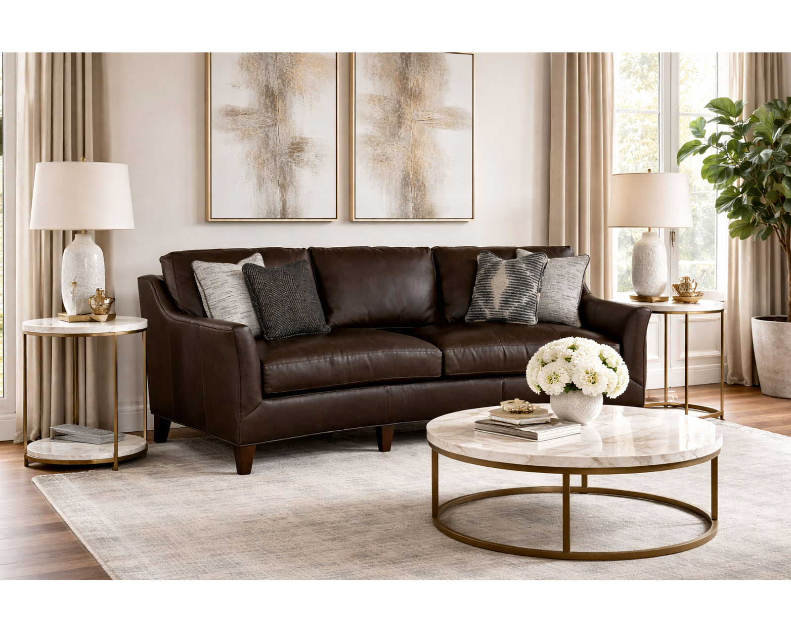 Bradington Young Marleigh Conversation Sofa (12 leathers) 872 - Image 6