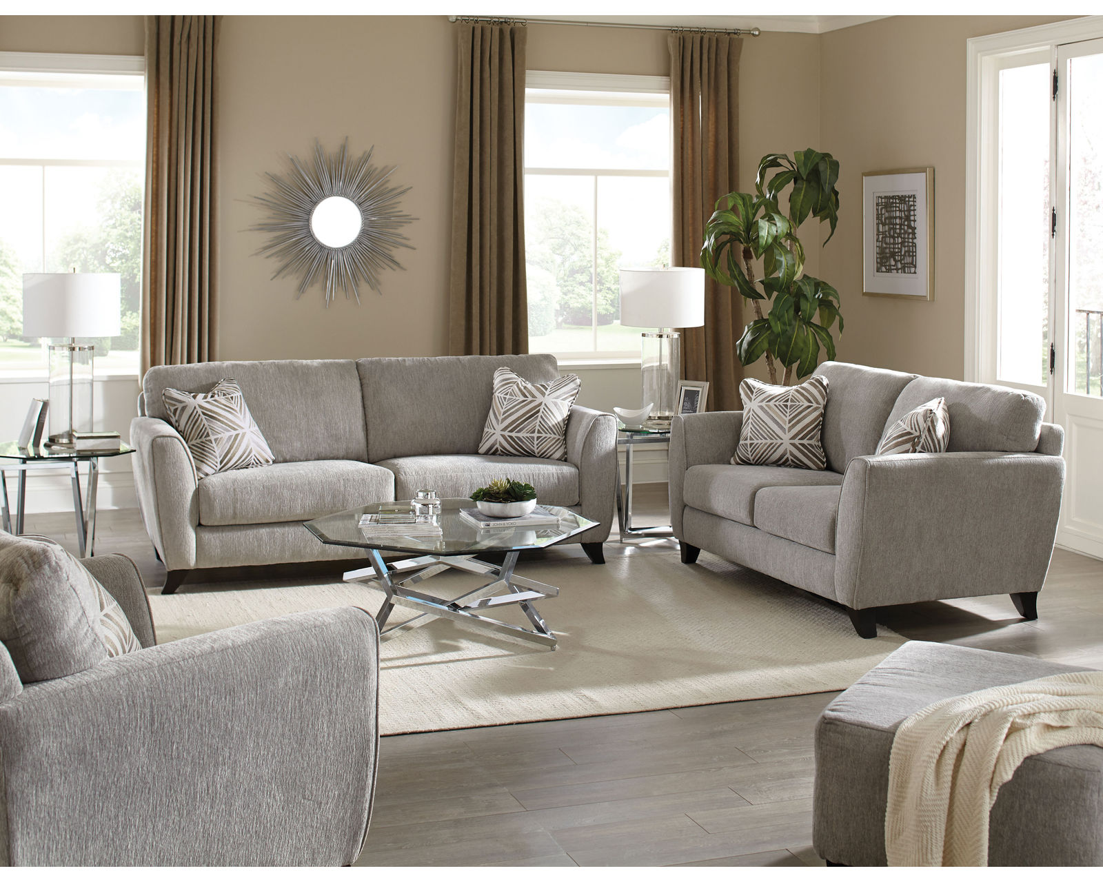 Alyssa 86" Sofa (Includes Pillows) - Pebble Fabric - Image 11