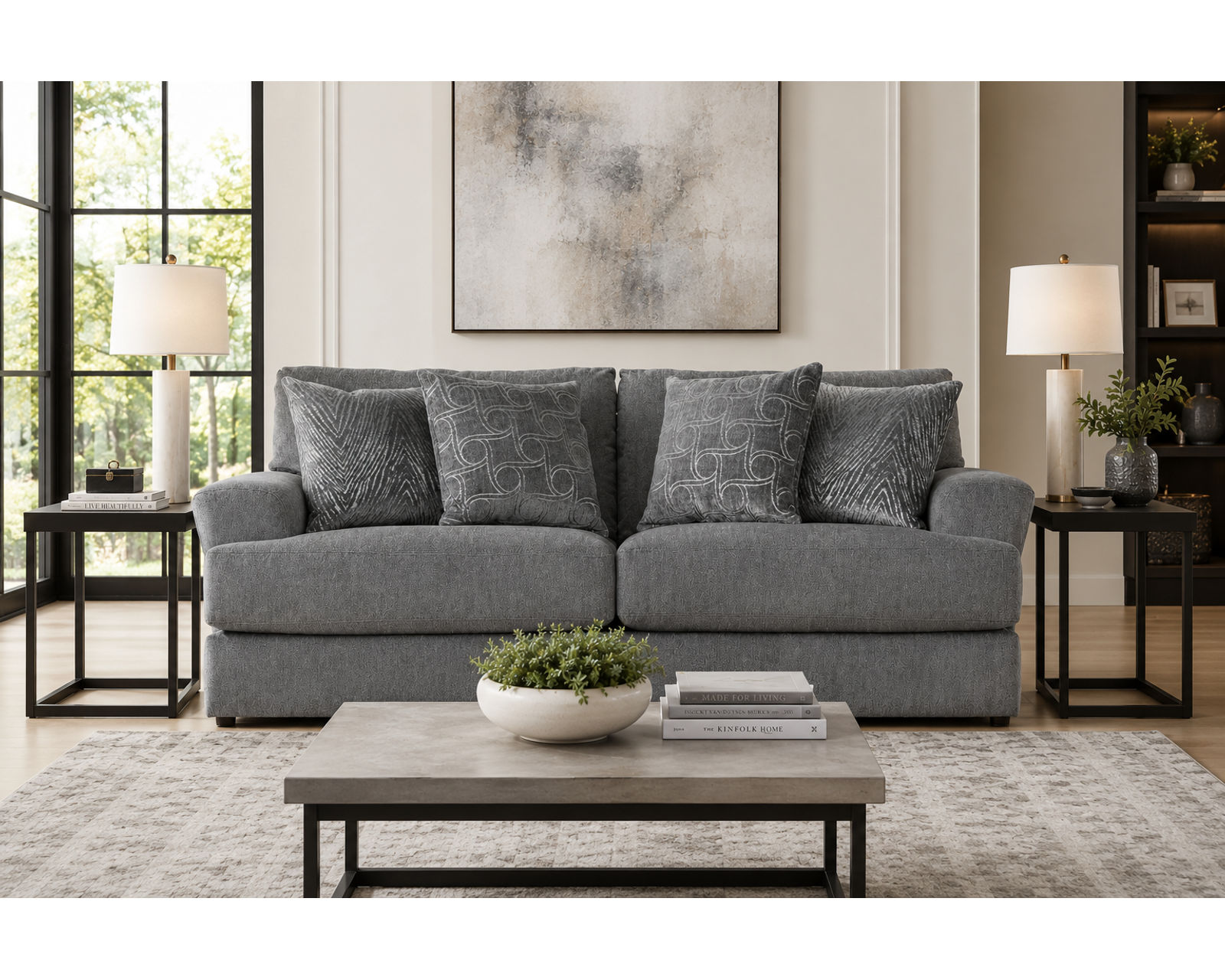 Lamar Stationary Sofa in Shark Blue (90") - Image 5
