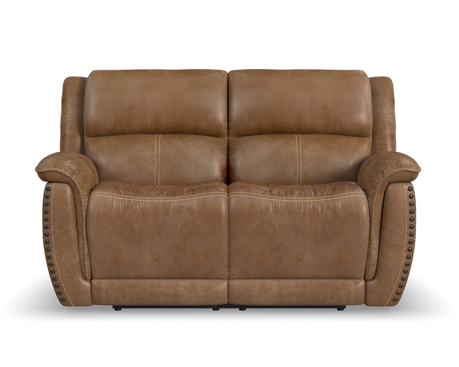 Beau 1011 Power Headrest Power Reclining Loveseat (Caramel faux leather fabric)