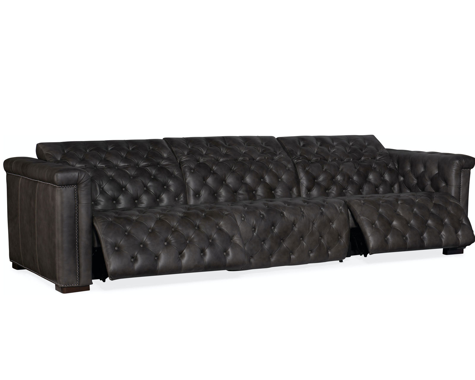 Savion Leather Grandier Sofa Power Headrest Power Reclining Sofa (124")