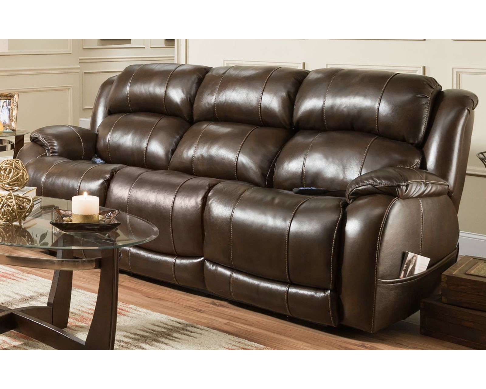 Montana 77" Triple Power Leather Reclining Console Loveseat (In stock) - Image 9