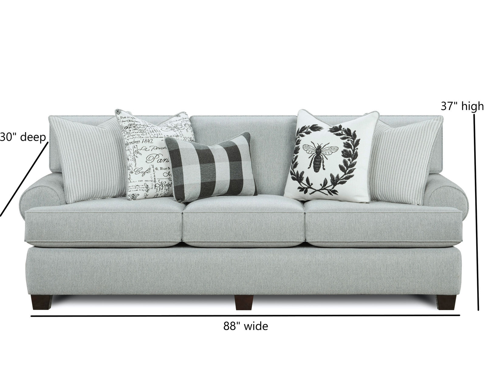 Dizzy Iron 88" Sofa (includes pillows) - Image 2