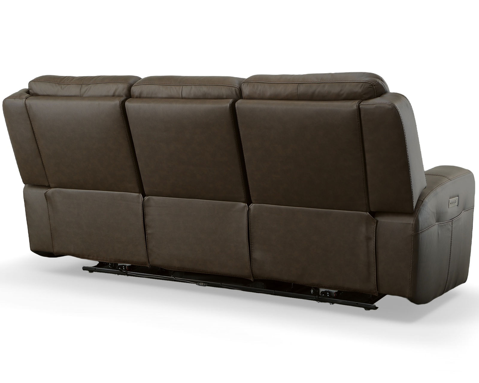 Barnett Power Reclining Loveseat with Console and Power Headrests and Lumbar (Dark Brown leather) - Image 13