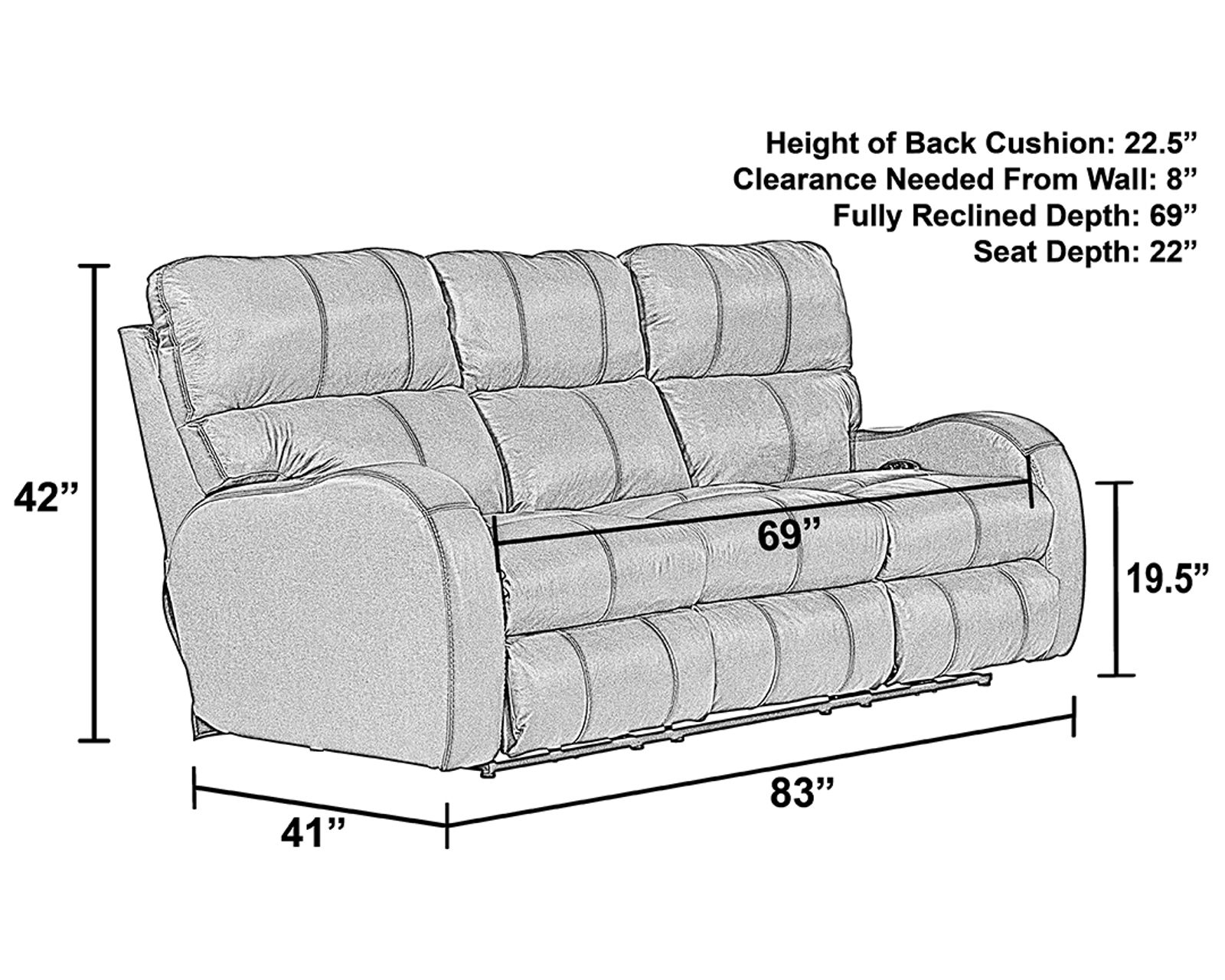 Angelo 83" Top Grain Leather Touch Power Headrest Power Reclining Sofa (Color choices) - Image 13
