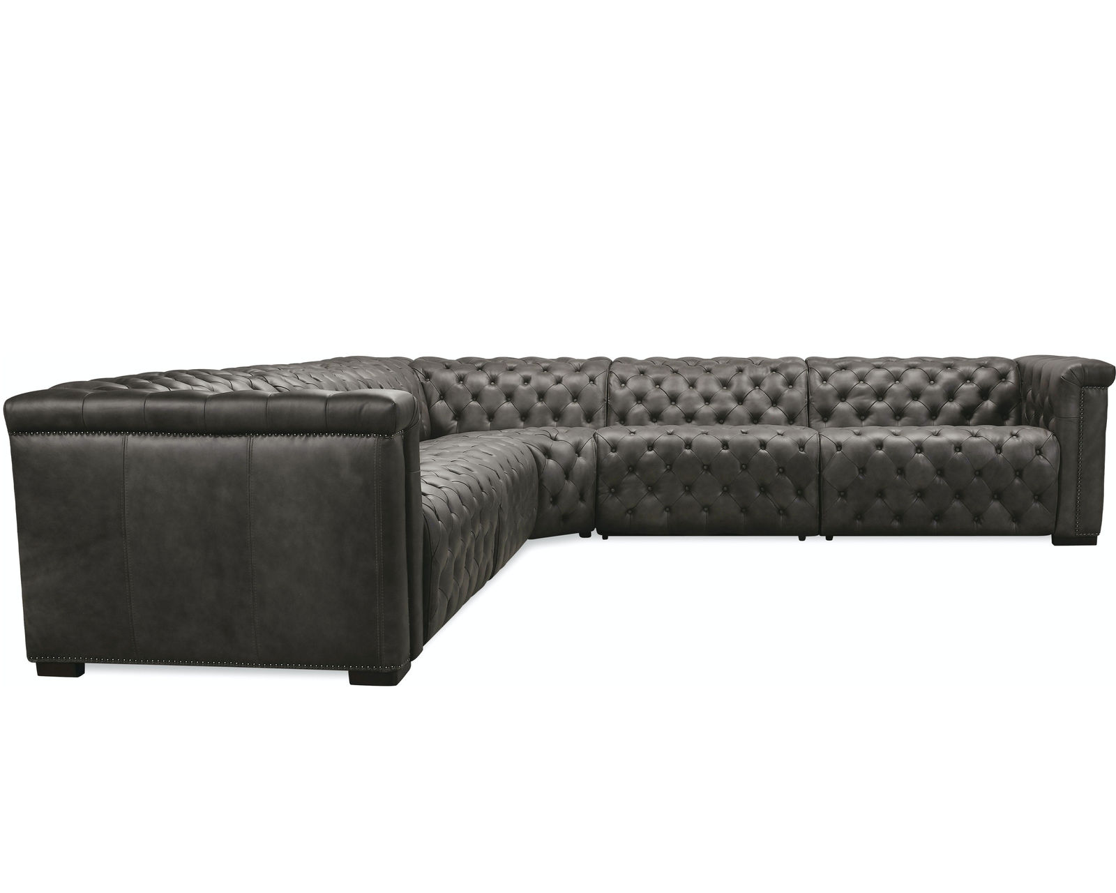 Savion Grandier Five Piece Leather Sectional with 2 Power Headrest Power Recliners - Image 2