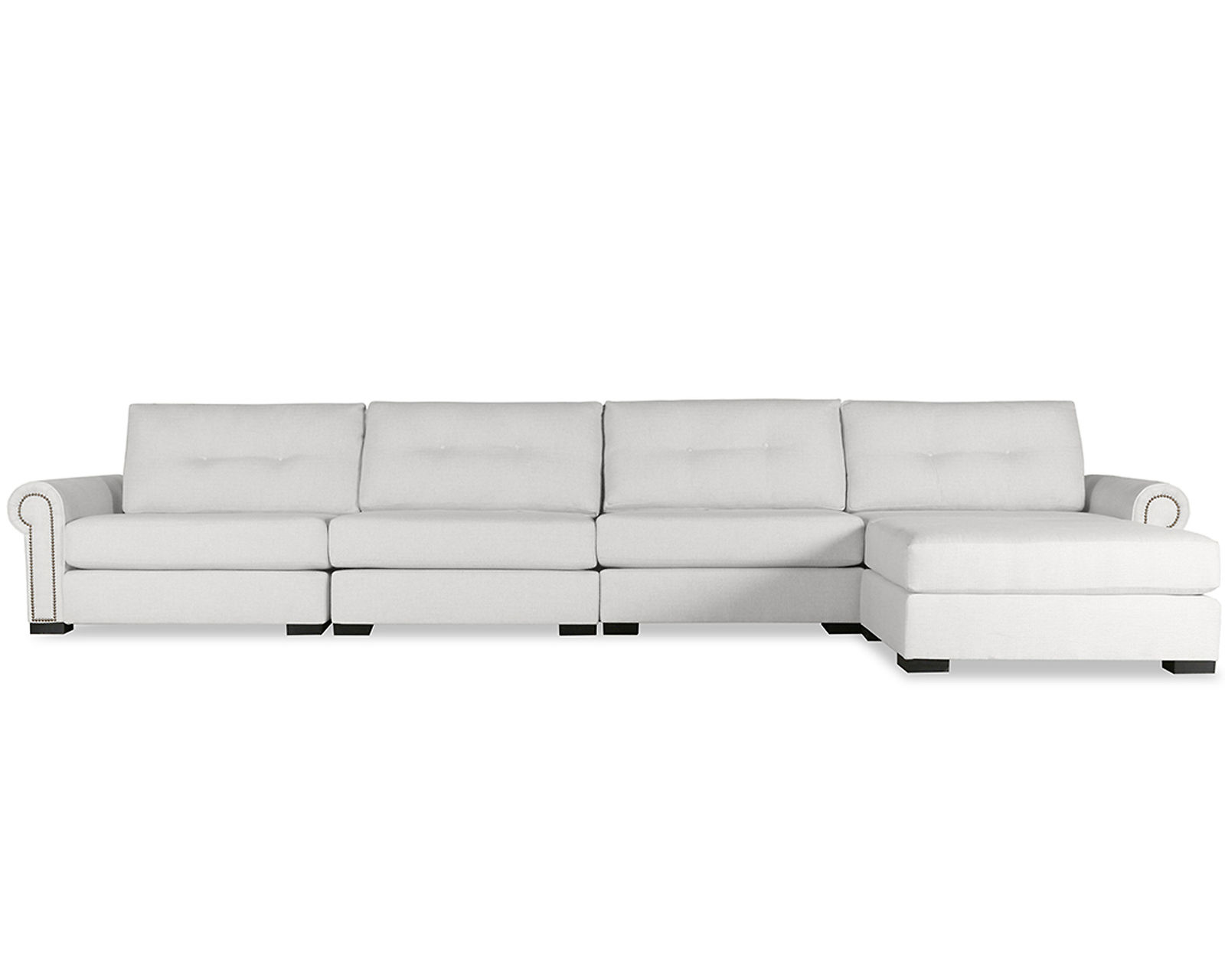 Sylviane Buttoned 5 Pieces Modular Sectional w/ Chaise Left or Right (3 Colors Available) - Image 4