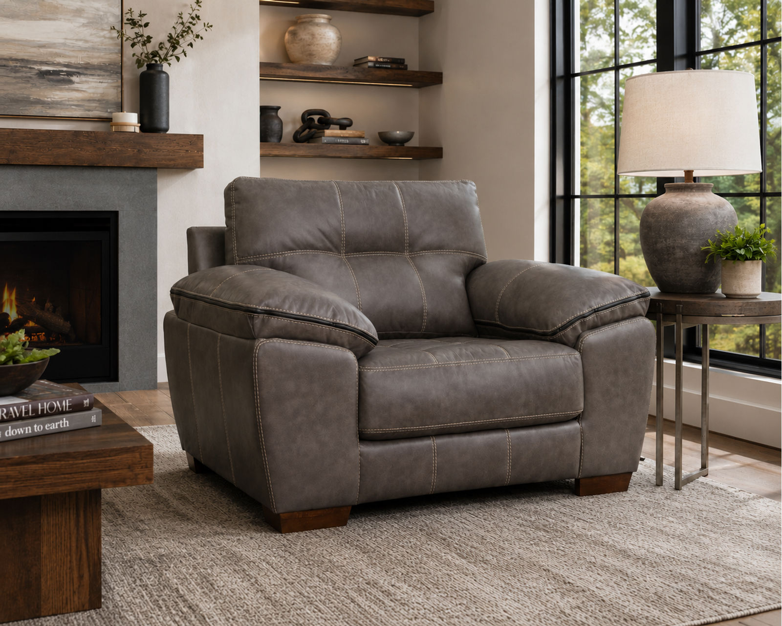 Hudson 97" Faux Leather Sofa (Includes Pillows) - 2 Colors - Image 24