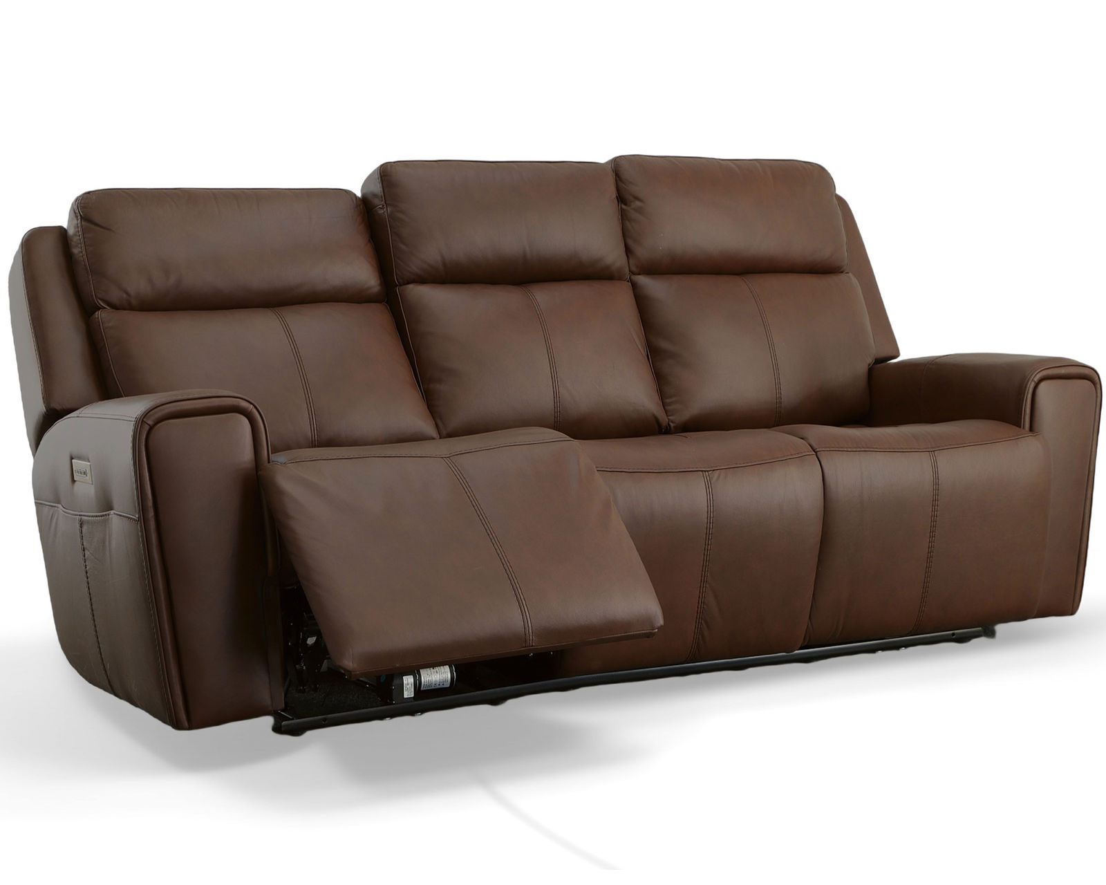 Barnett Power Reclining Loveseat with Console and Power Headrests and Lumbar (Dark Brown leather) - Image 12