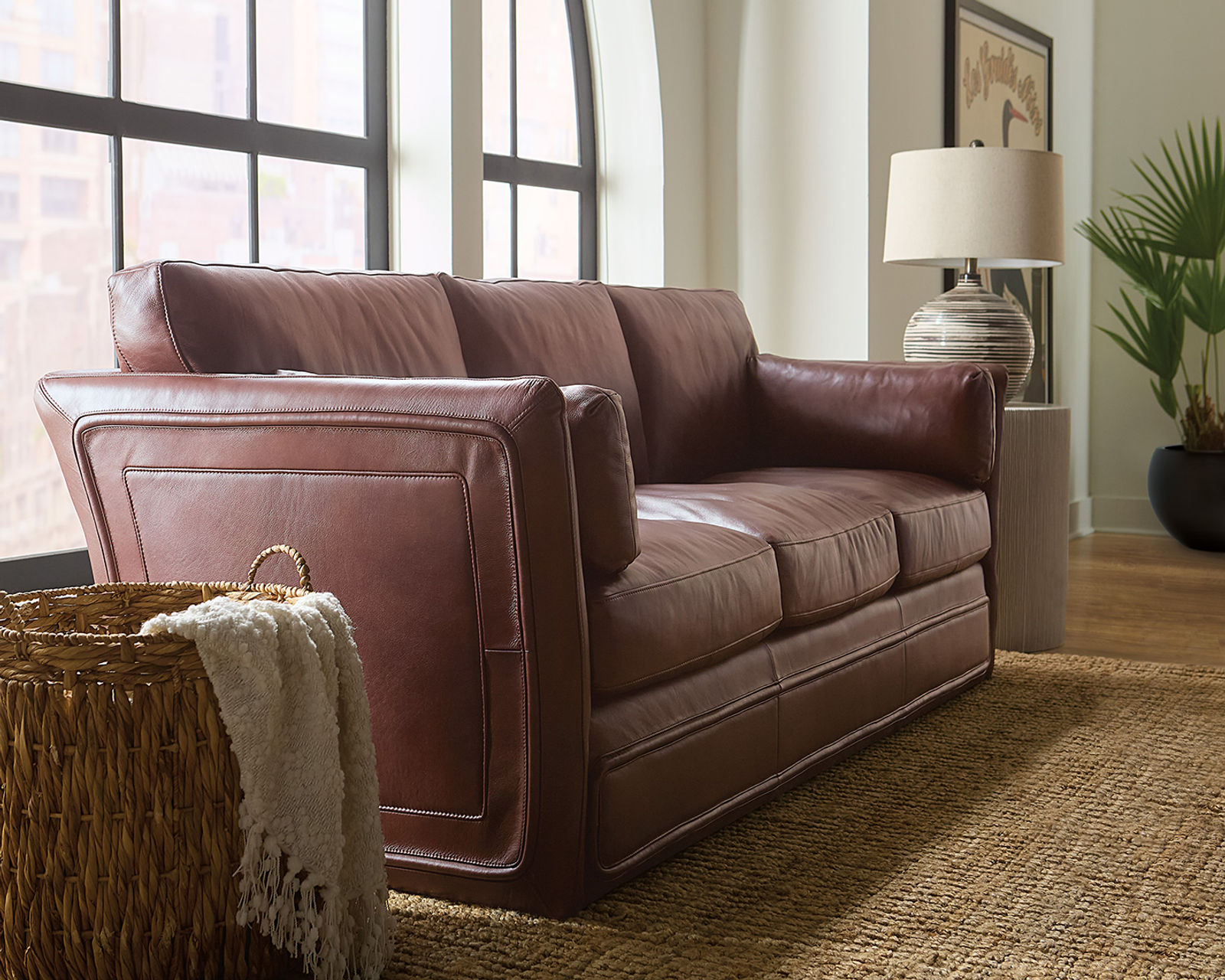 Woodstock 92" Leather Sofa (In stock) - Image 4