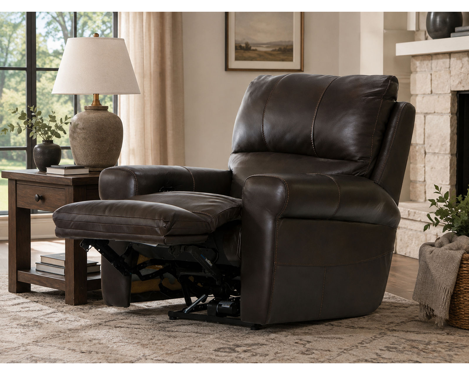 Torretta Leather Power Lay Flat Reclining Sofa in Putty (87") - Image 21