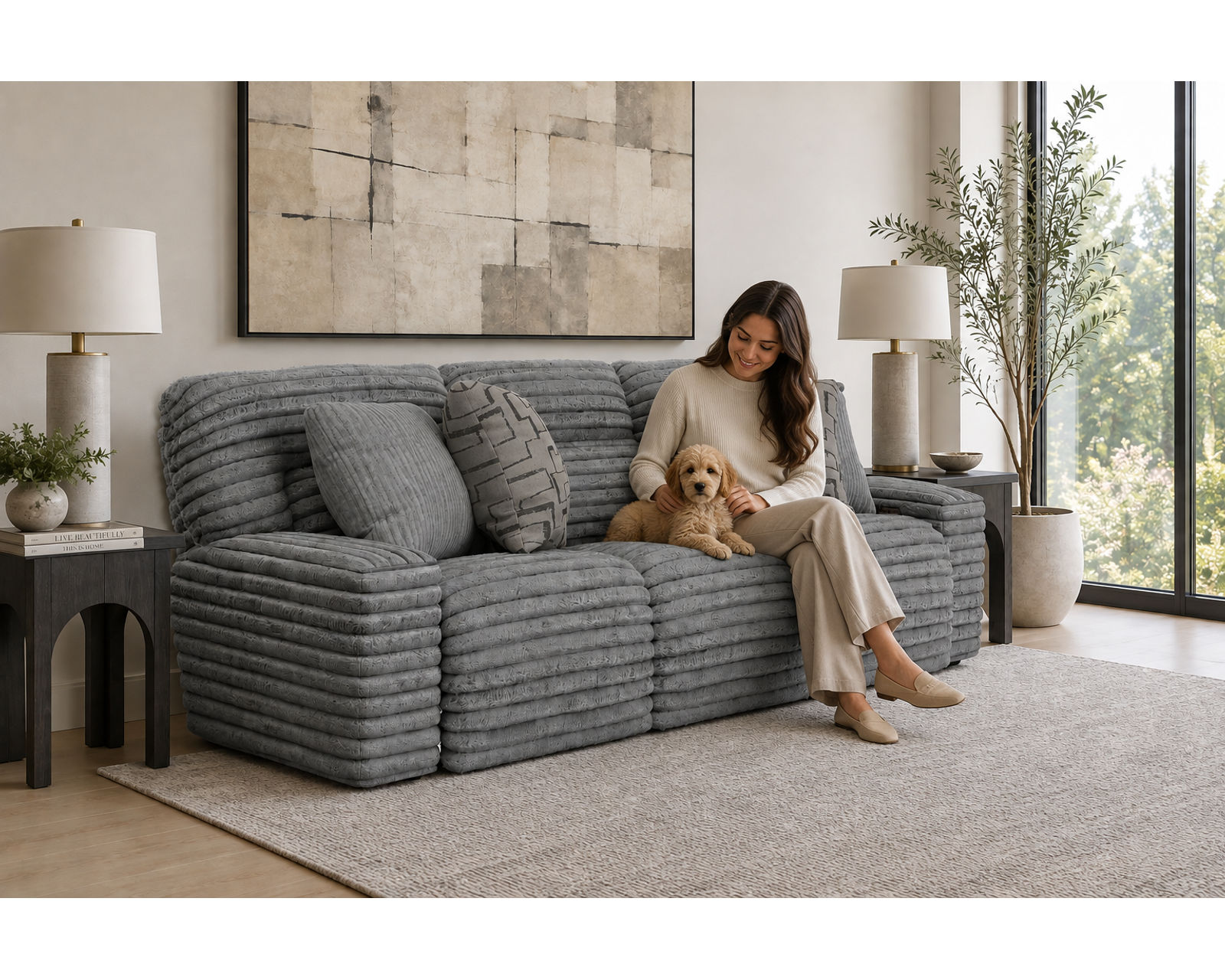 Lynx 101" Extra Wide Power Reclining Sofa with Zero Gravity Recline (2 colors) - Image 3