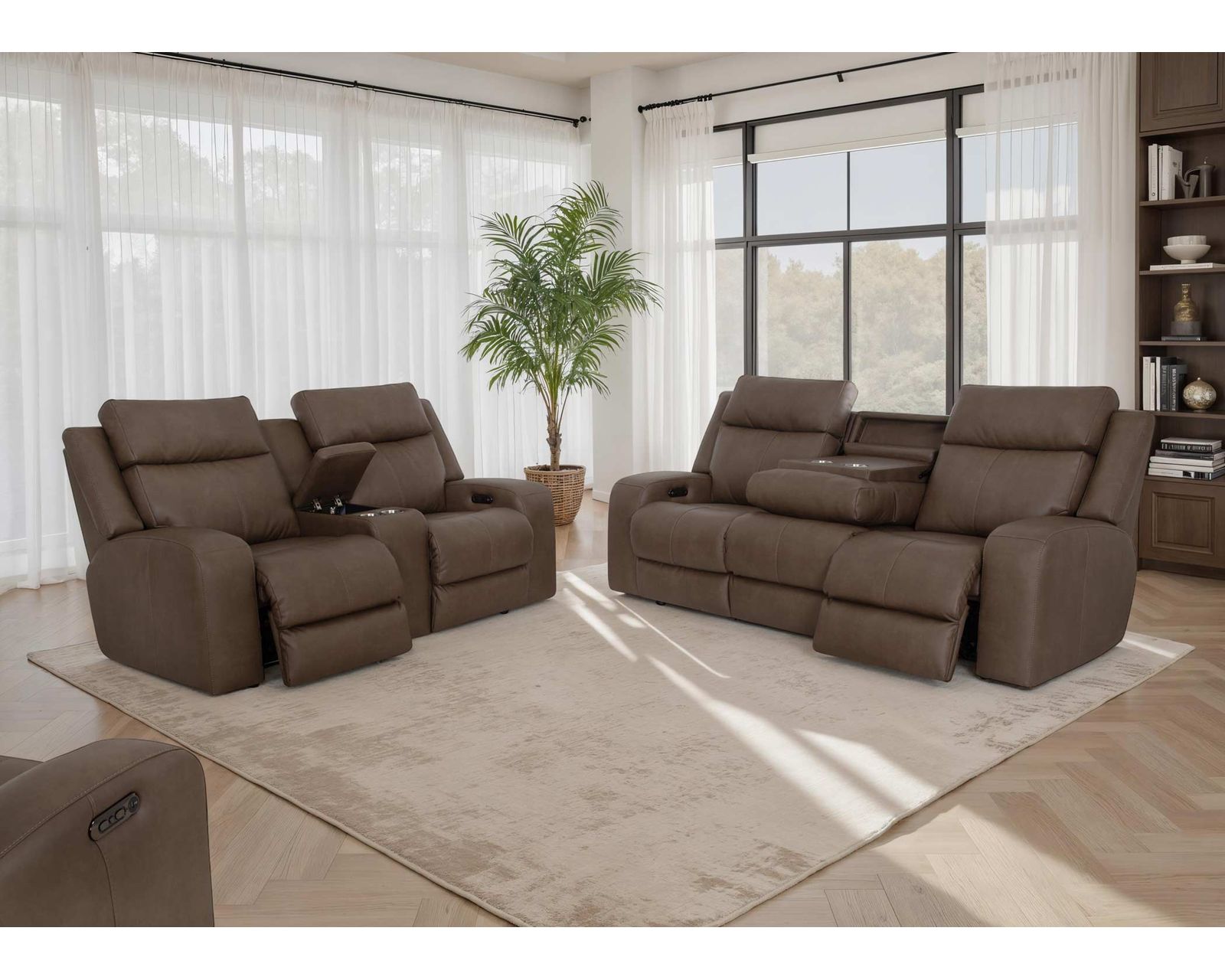 Winston 92" Reclining Sofa with Drop-Down Table & Cupholders Taupe (Sophisticated Style. Serious Comfort. Neori Air Massage Option) - Image 20